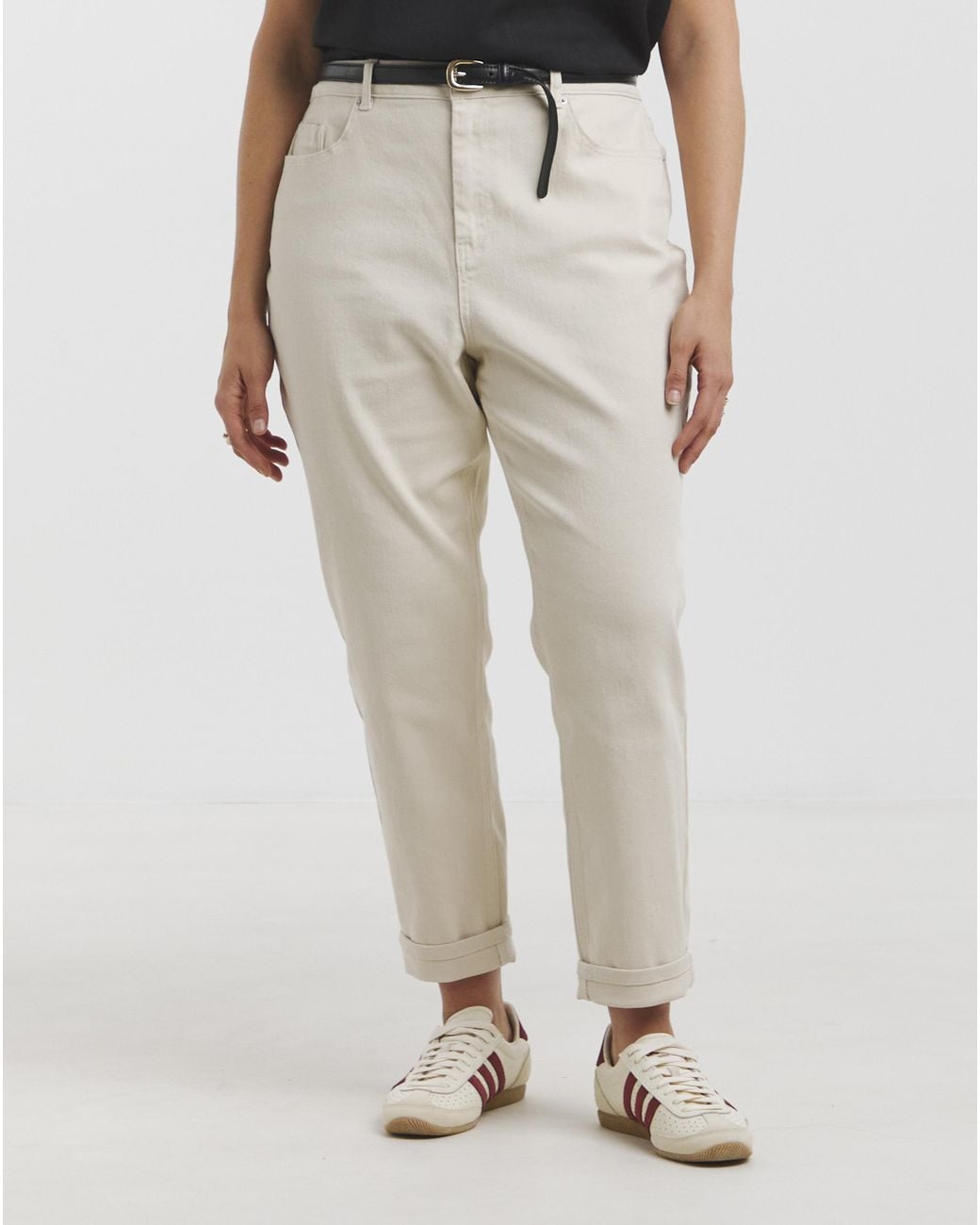 Simply Be White Off Loose Mom Jeans