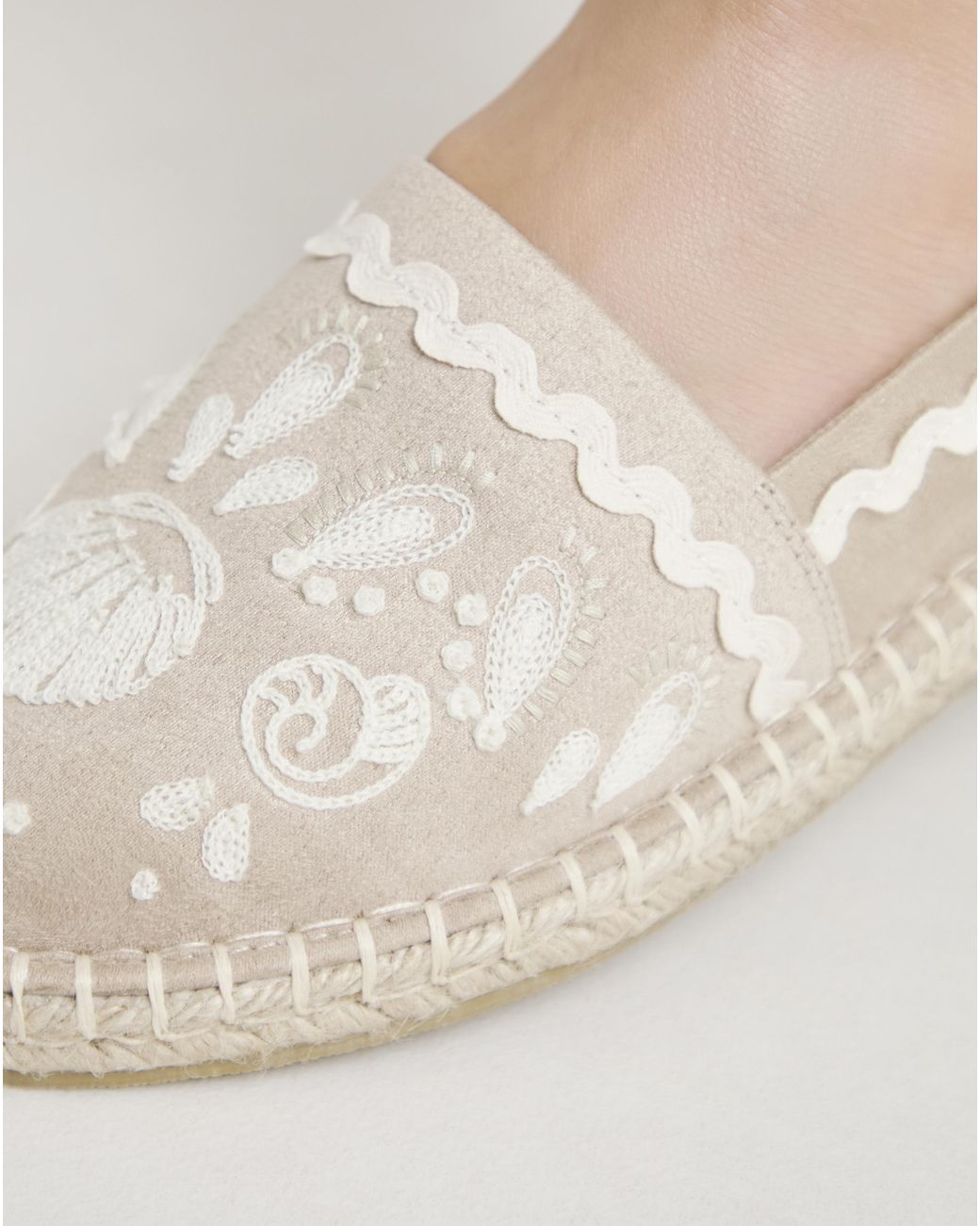 Simply Be Natural Textile Espadrille Shoe Ex Wide