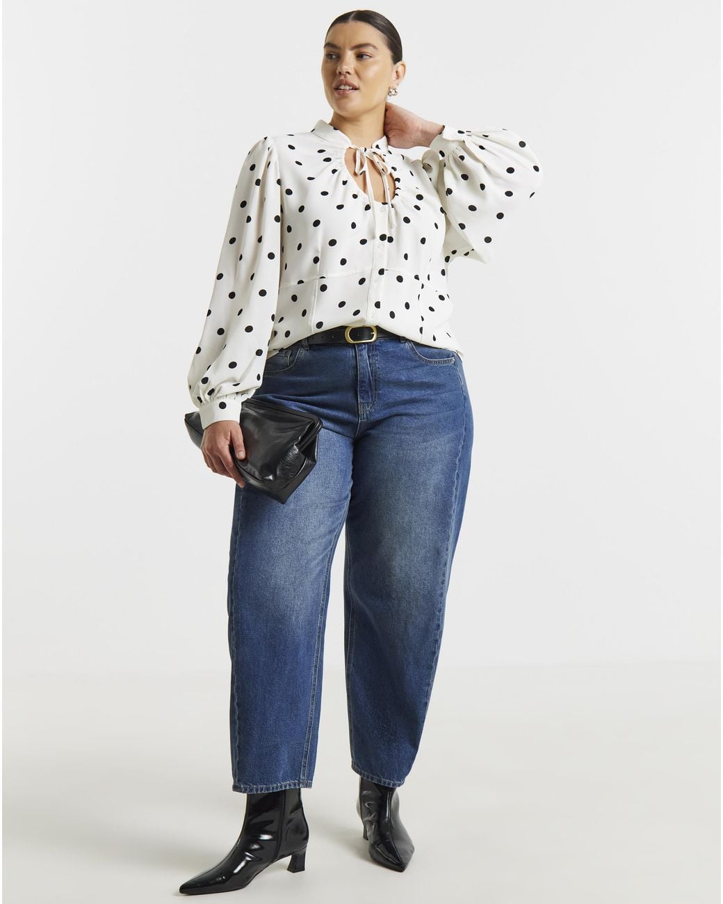 Simply Be White Puff Sleeve Shirt