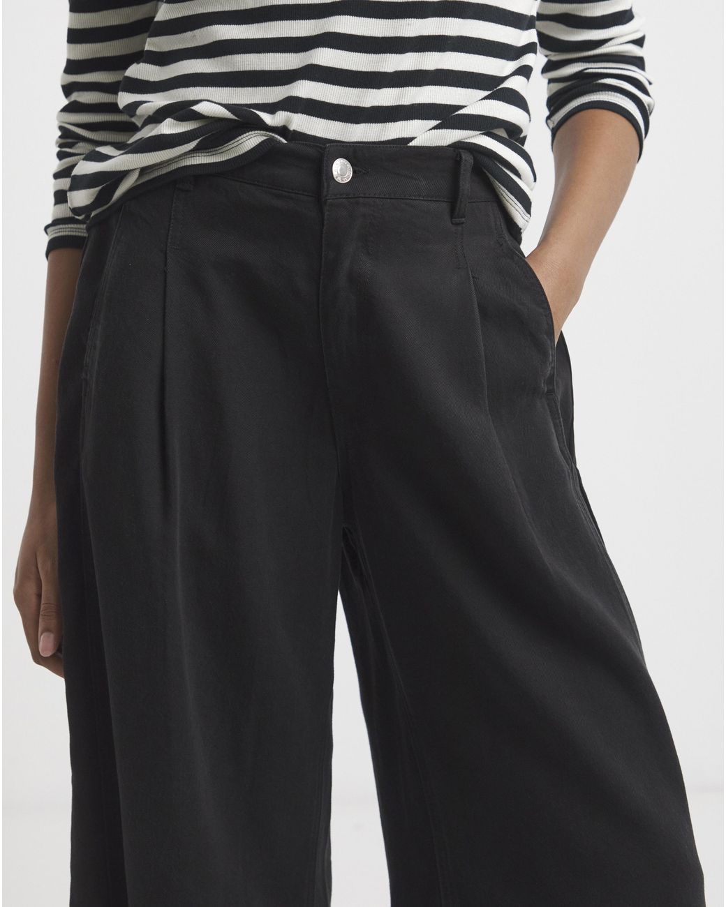 Simply Be Black Crop Wide Leg Jeans