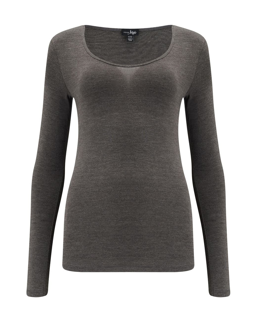 Pour Moi Gray Thermal Long Sleeve Top