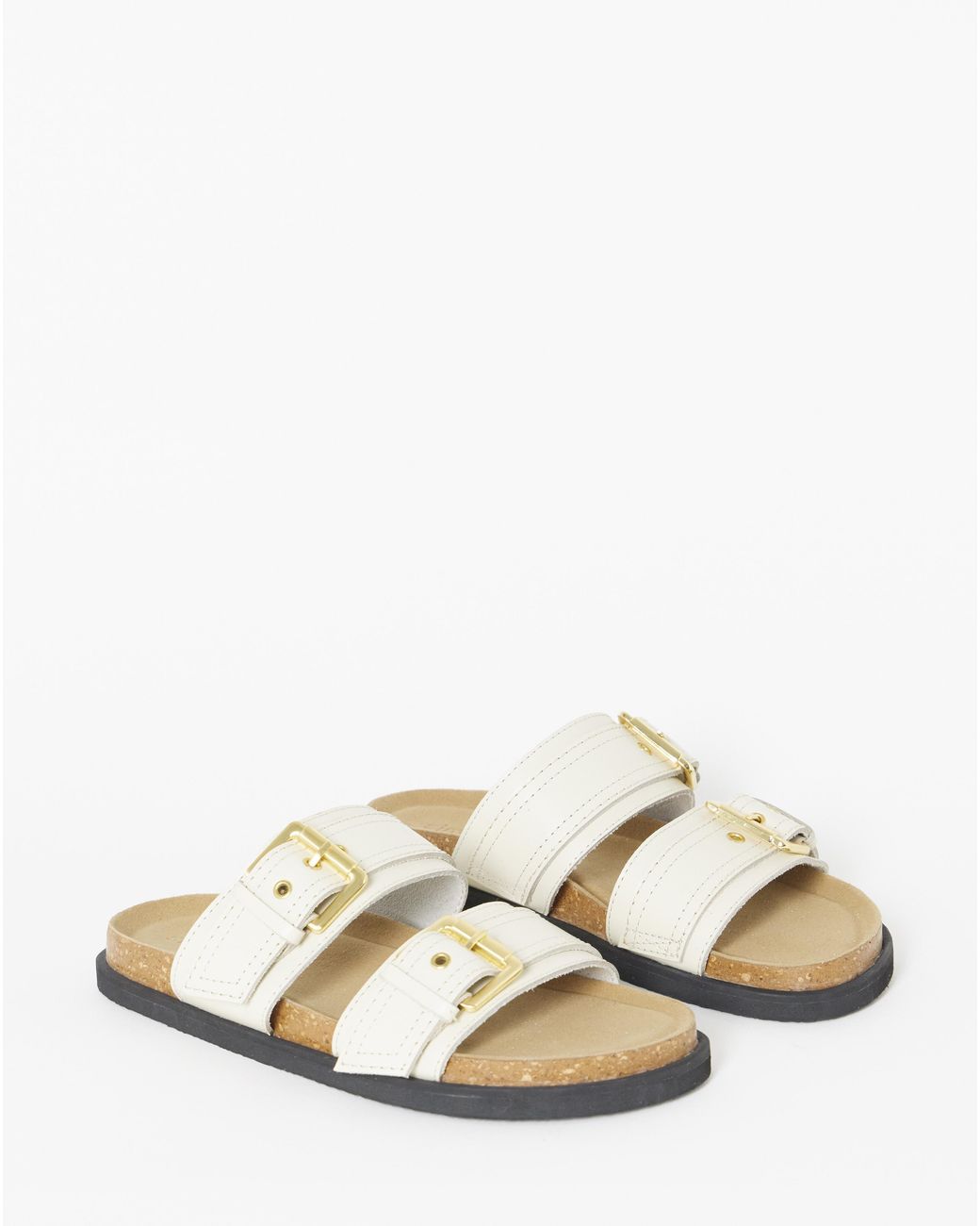 Simply Be Natural Two Strap Buckle Sandals Wide Fit