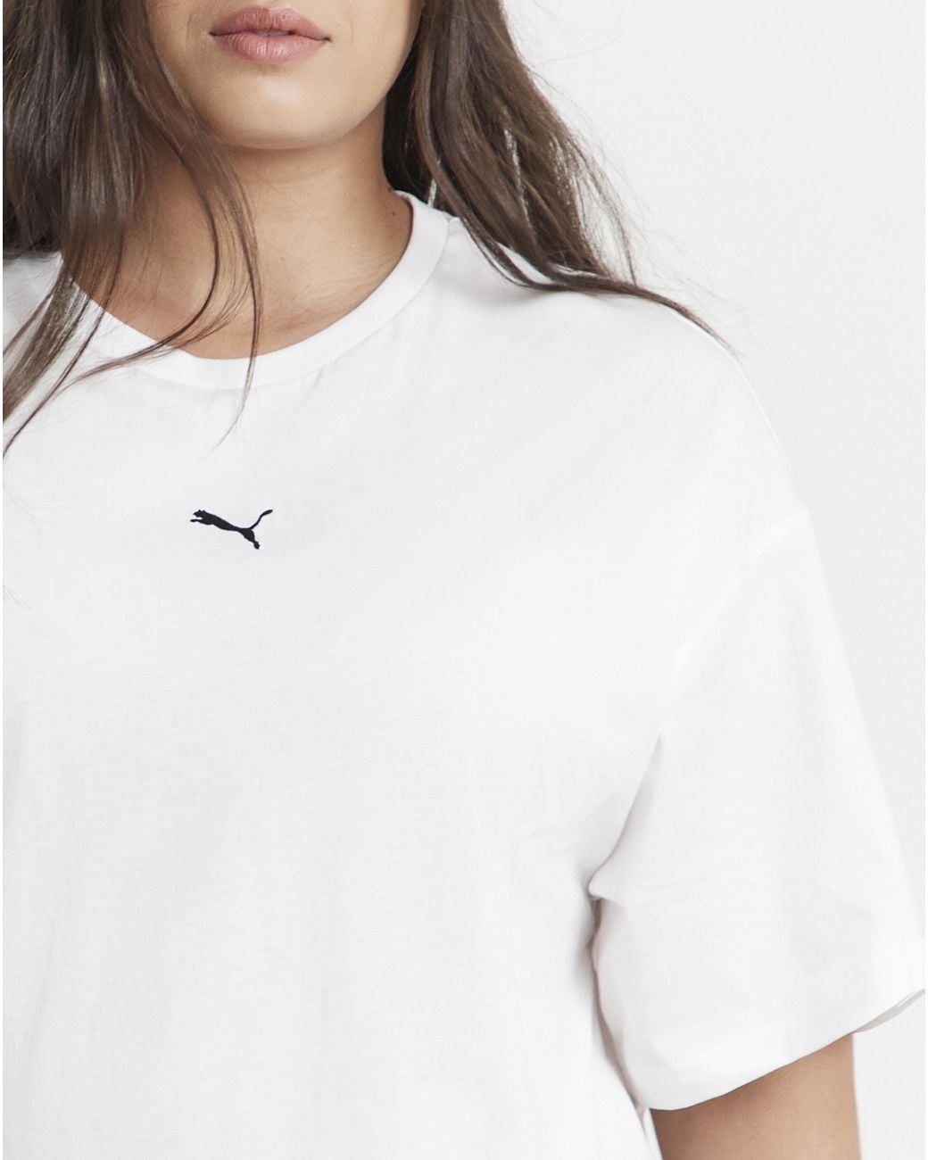 PUMA White Essential Relaxed T-Shirt