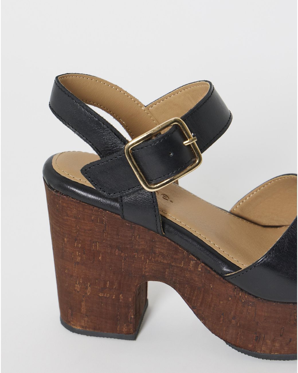 Simply Be Natural Platform Cork Sandals Wide Fit