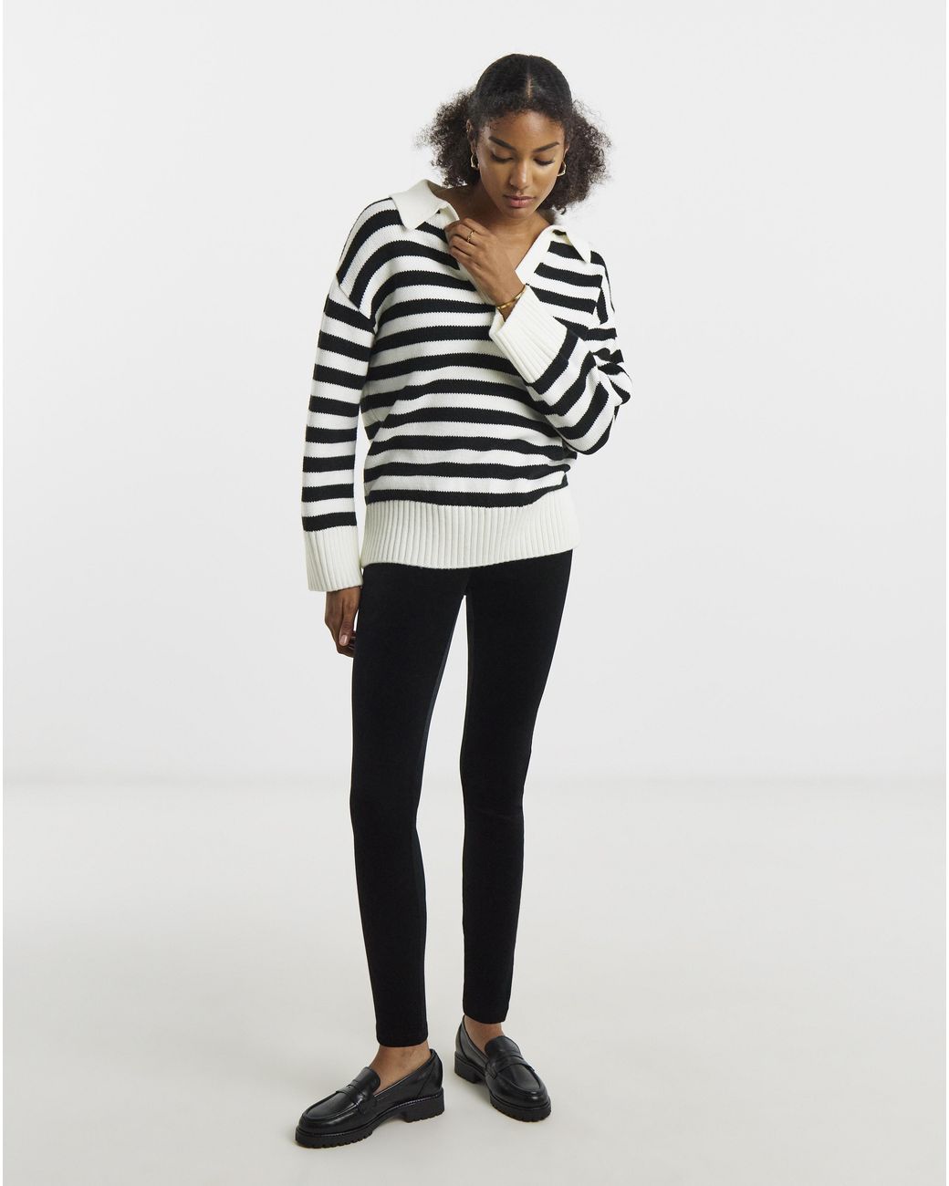 Simply Be Black High Waist Velour Leggings