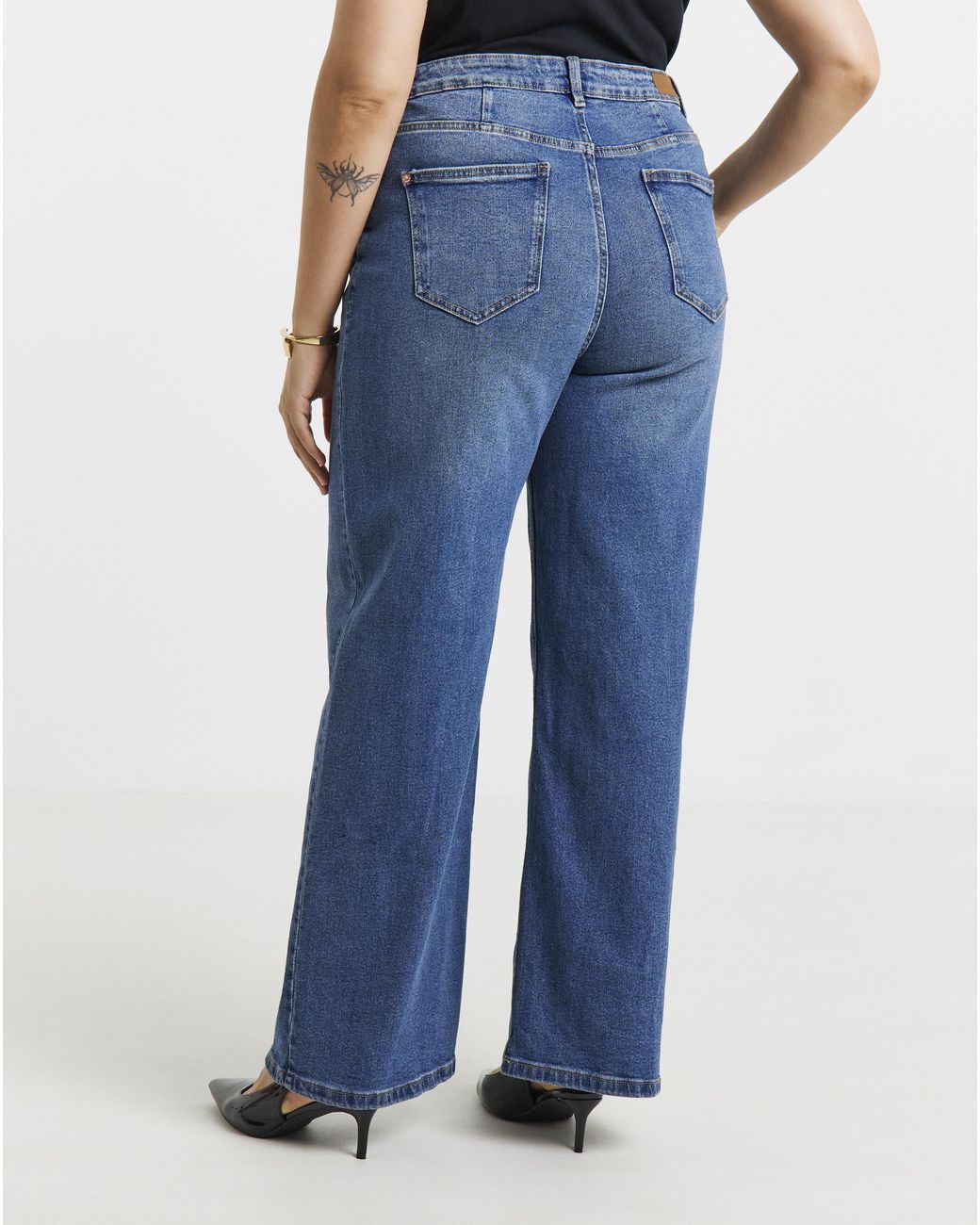 Simply Be Blue Sbe 99 1 Slouchy Wide Jean