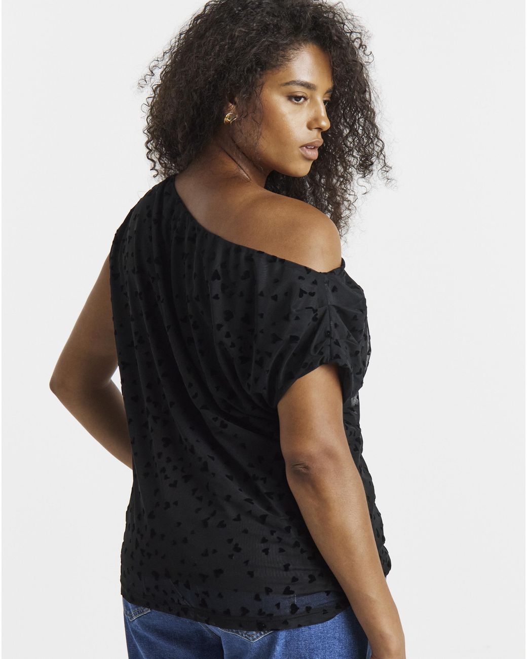 Simply Be Black Off The Shoulder Mesh