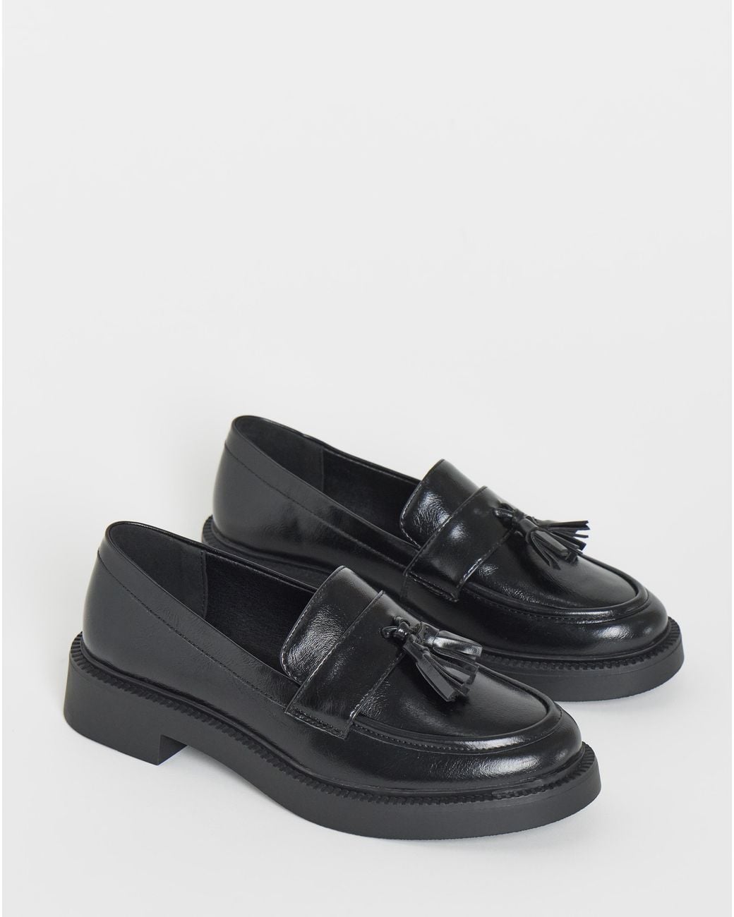 Simply Be Black Tassle Detail Loafer Extra Wide