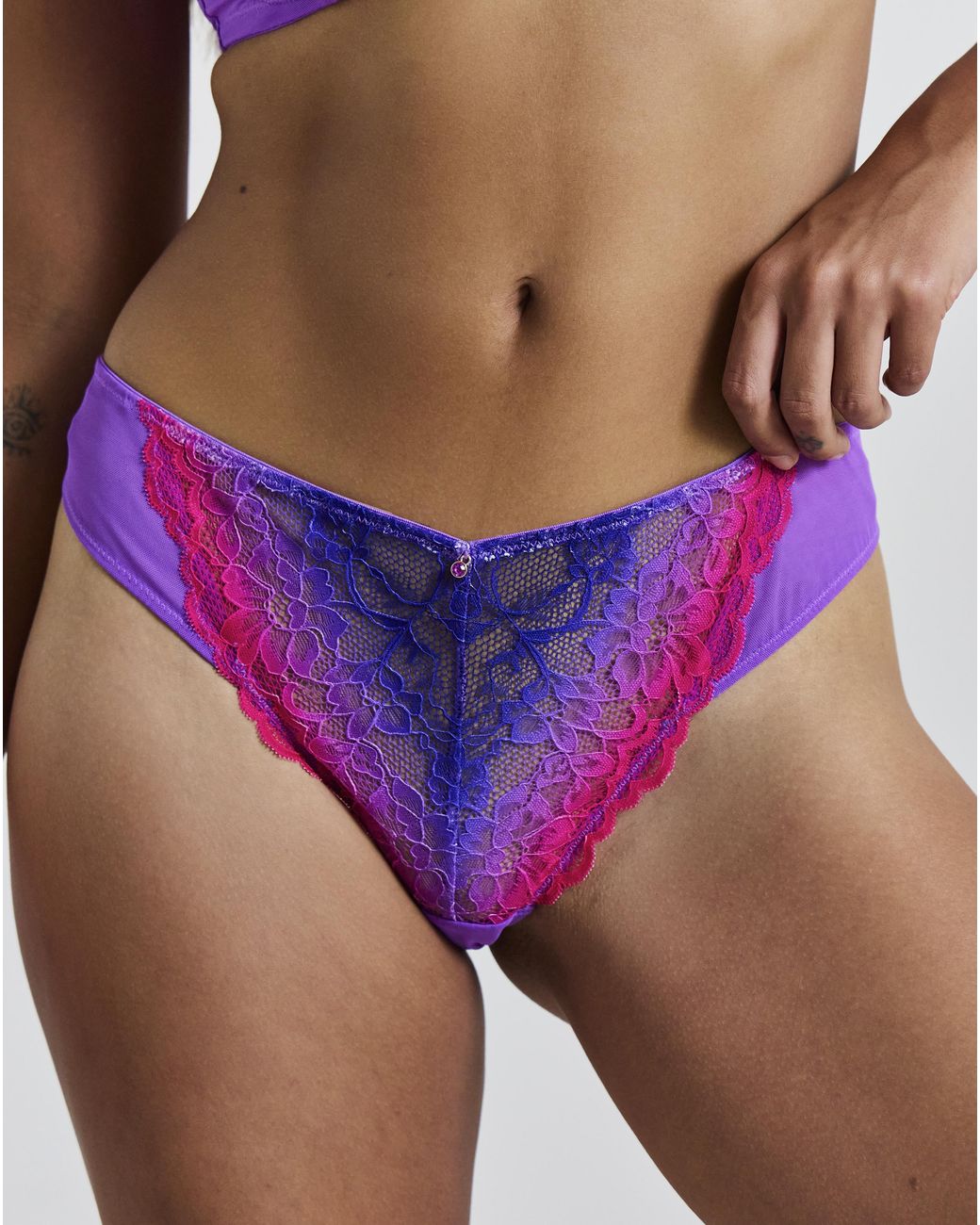 Ann Summers Purple Sexy Lace Deep Brazilian