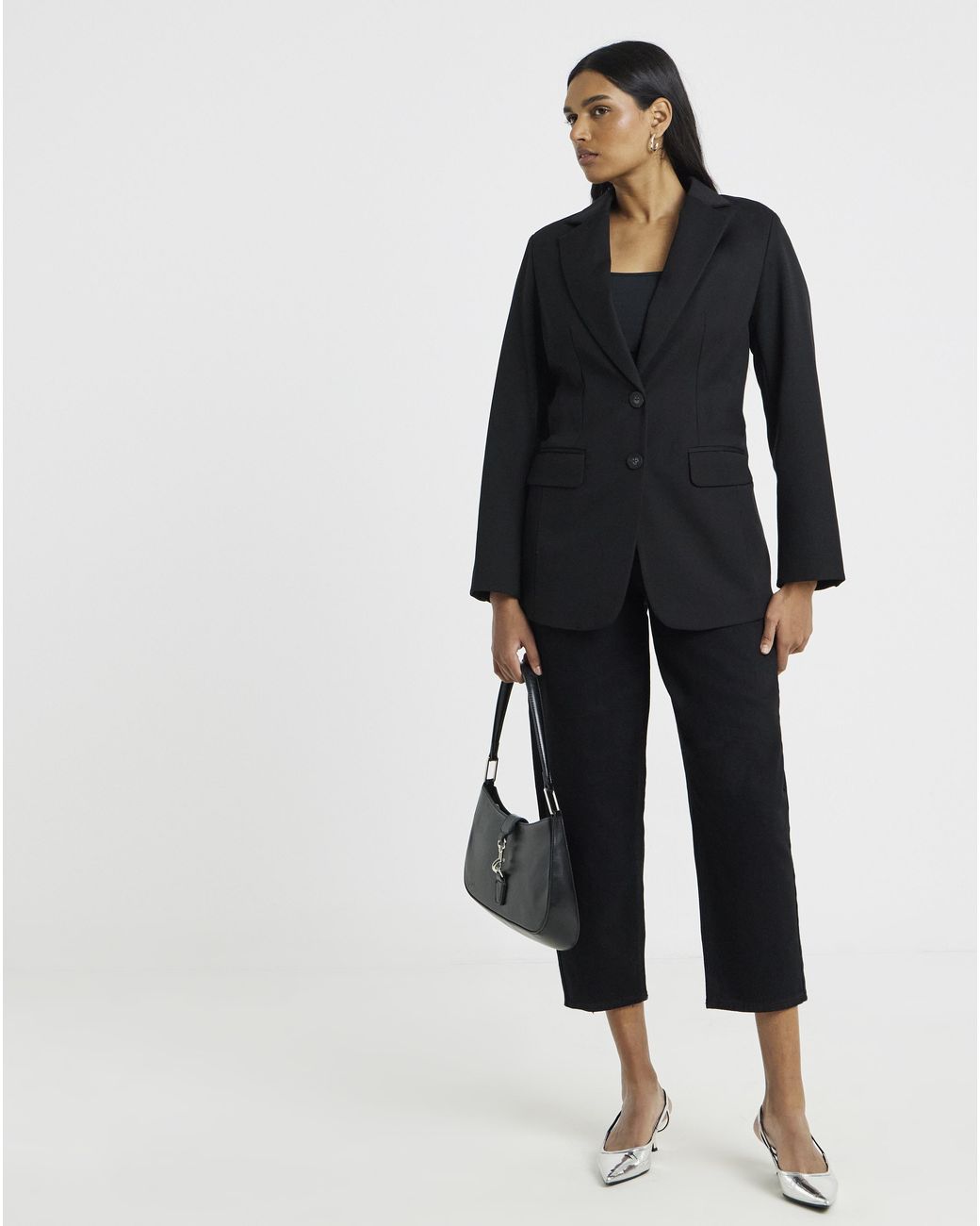 Simply Be Black Sculpting Cinch Waist Blazer