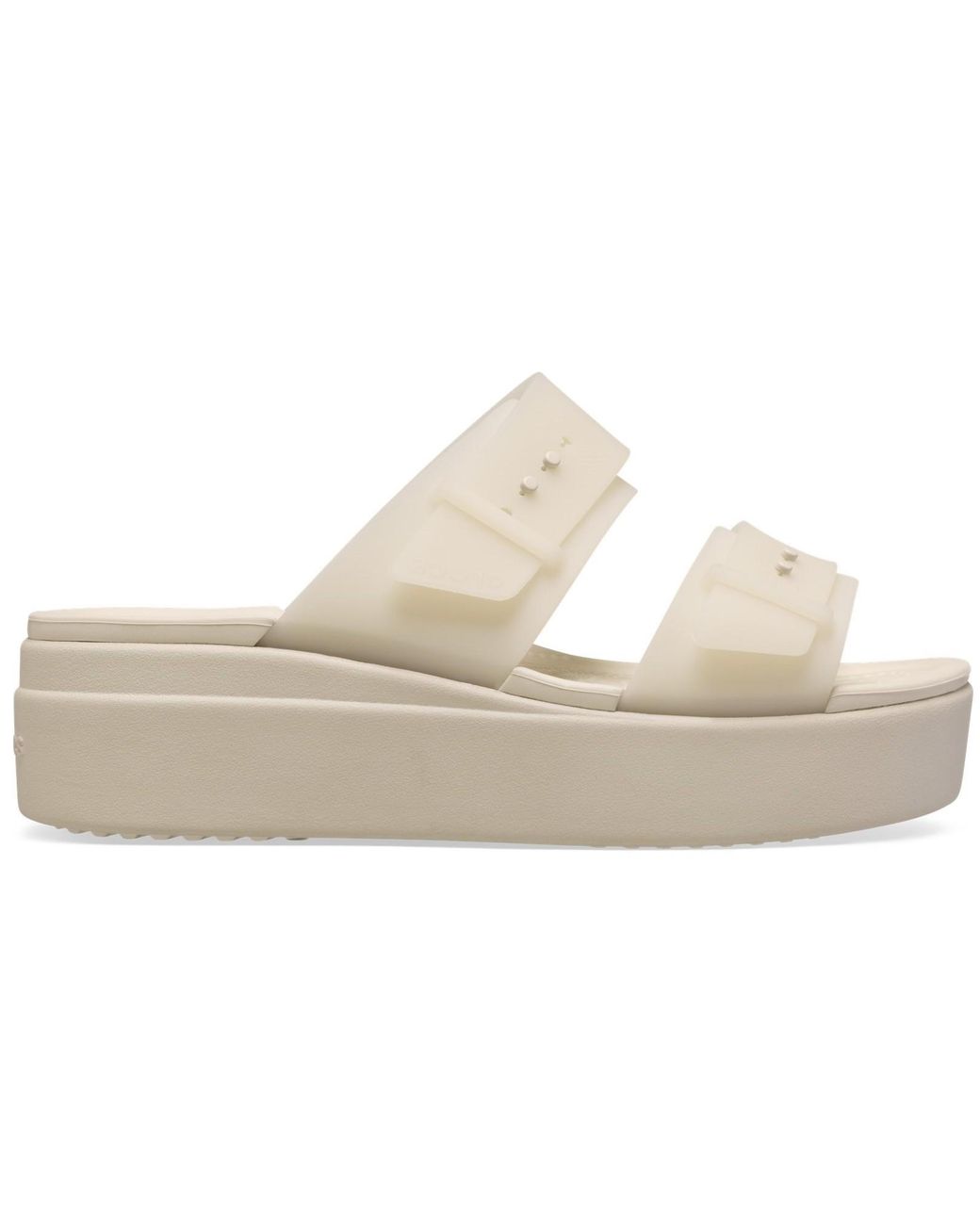 CROCSTM White Brooklyn Buckle Low Wedge