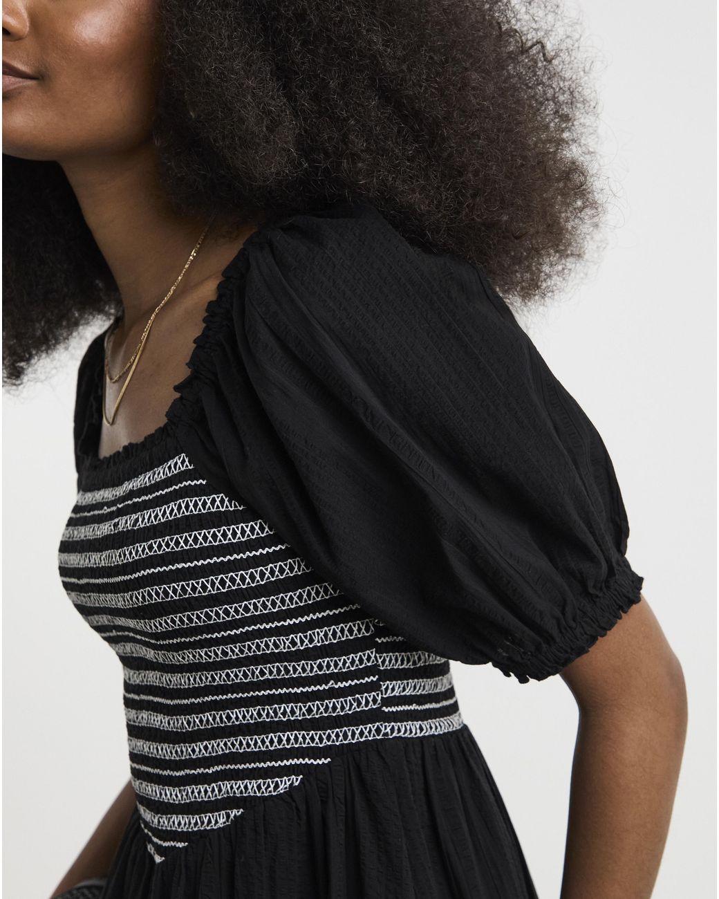 Simply Be Black Shirred Dress