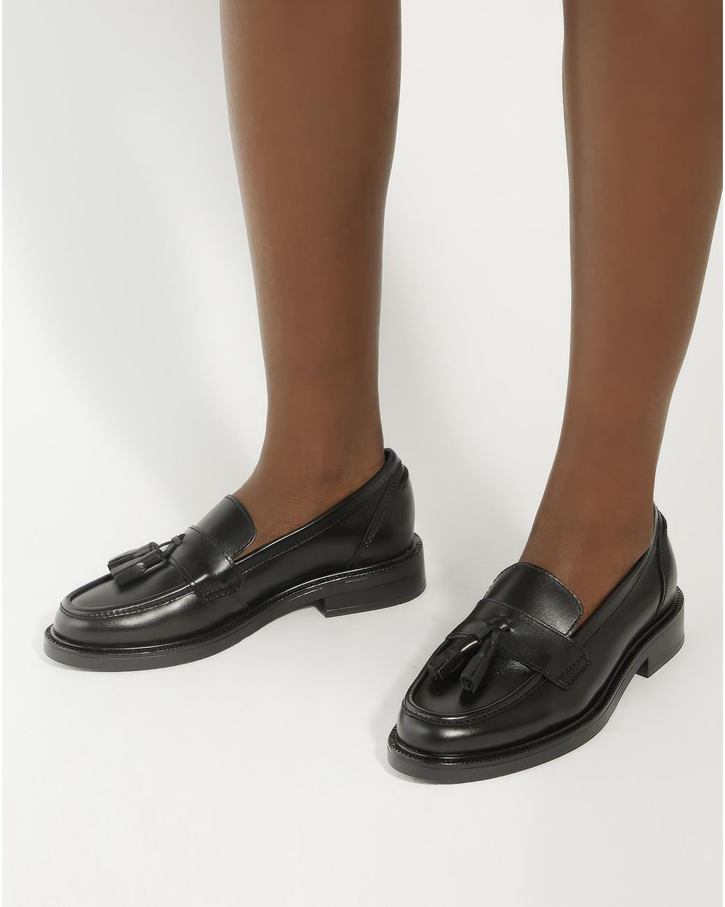 Dune Black Garda Leather Loafers