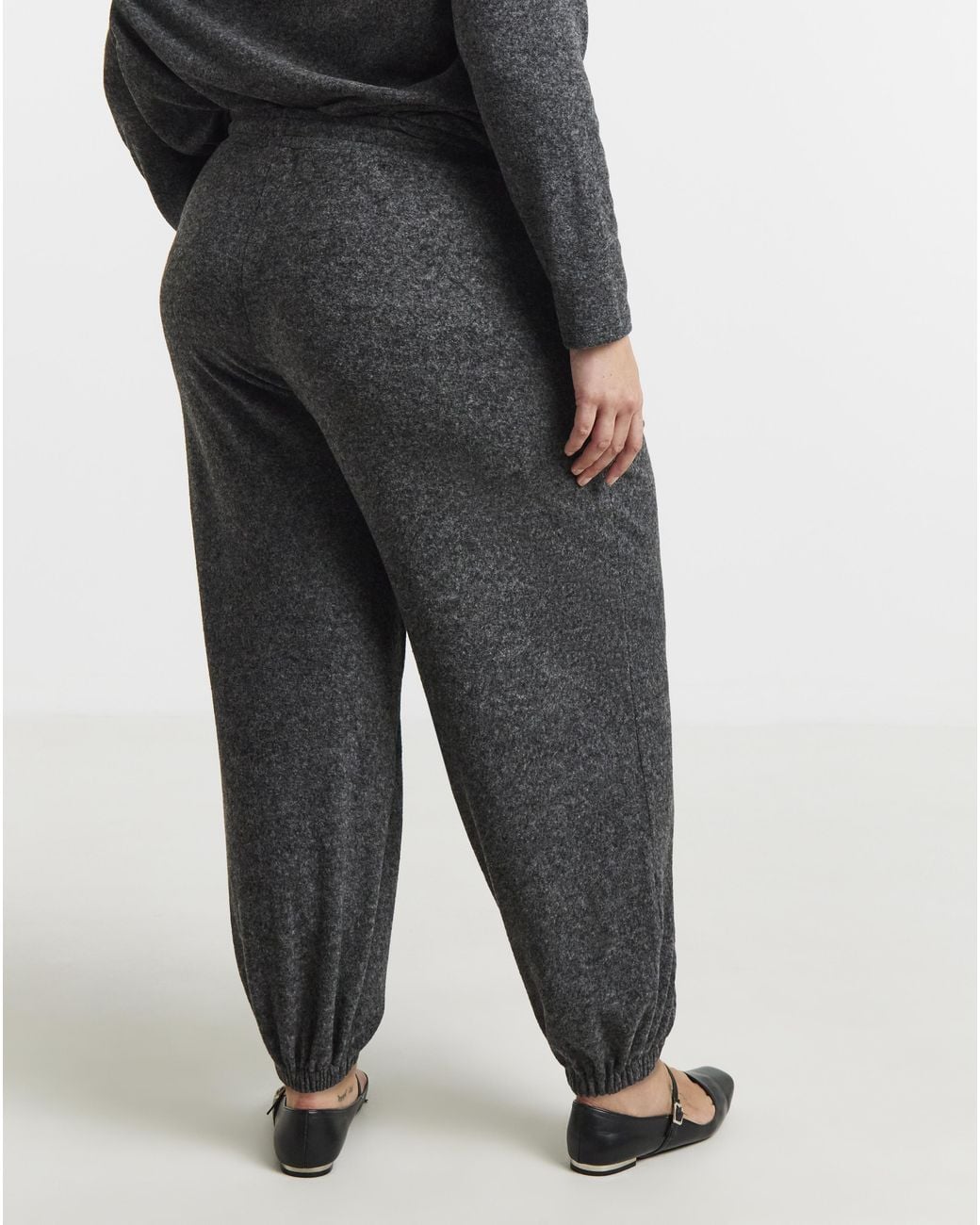 Simply Be Gray Brushed Balloon Leg Trousers