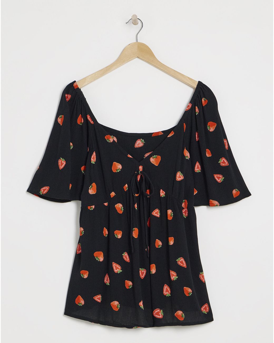 Simply Be Black Crinkle Short Sleeve Blouse