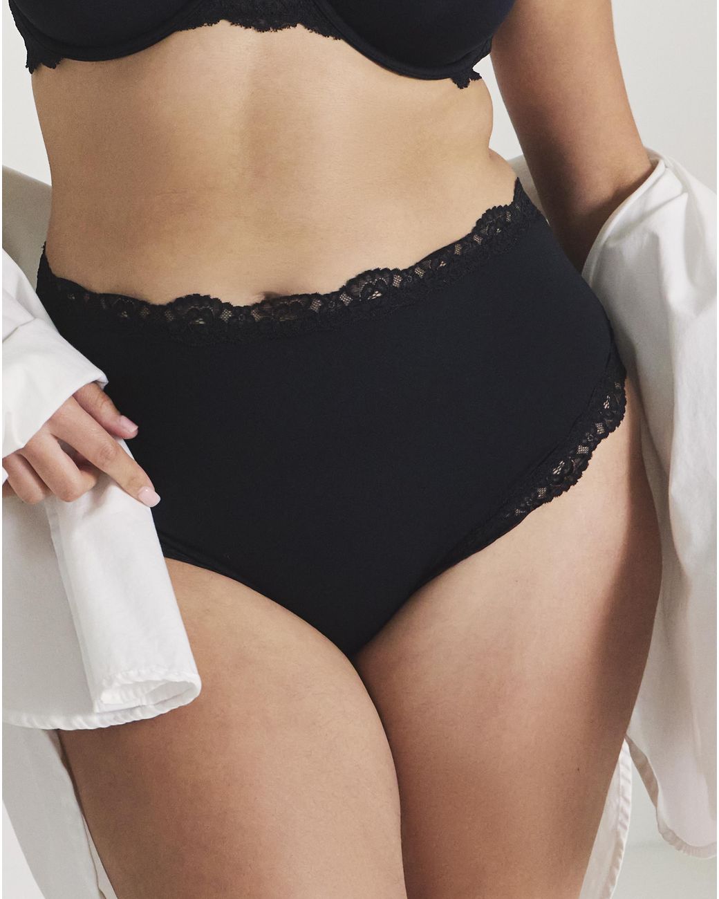 Pretty Secrets Black Full Brief Knickers