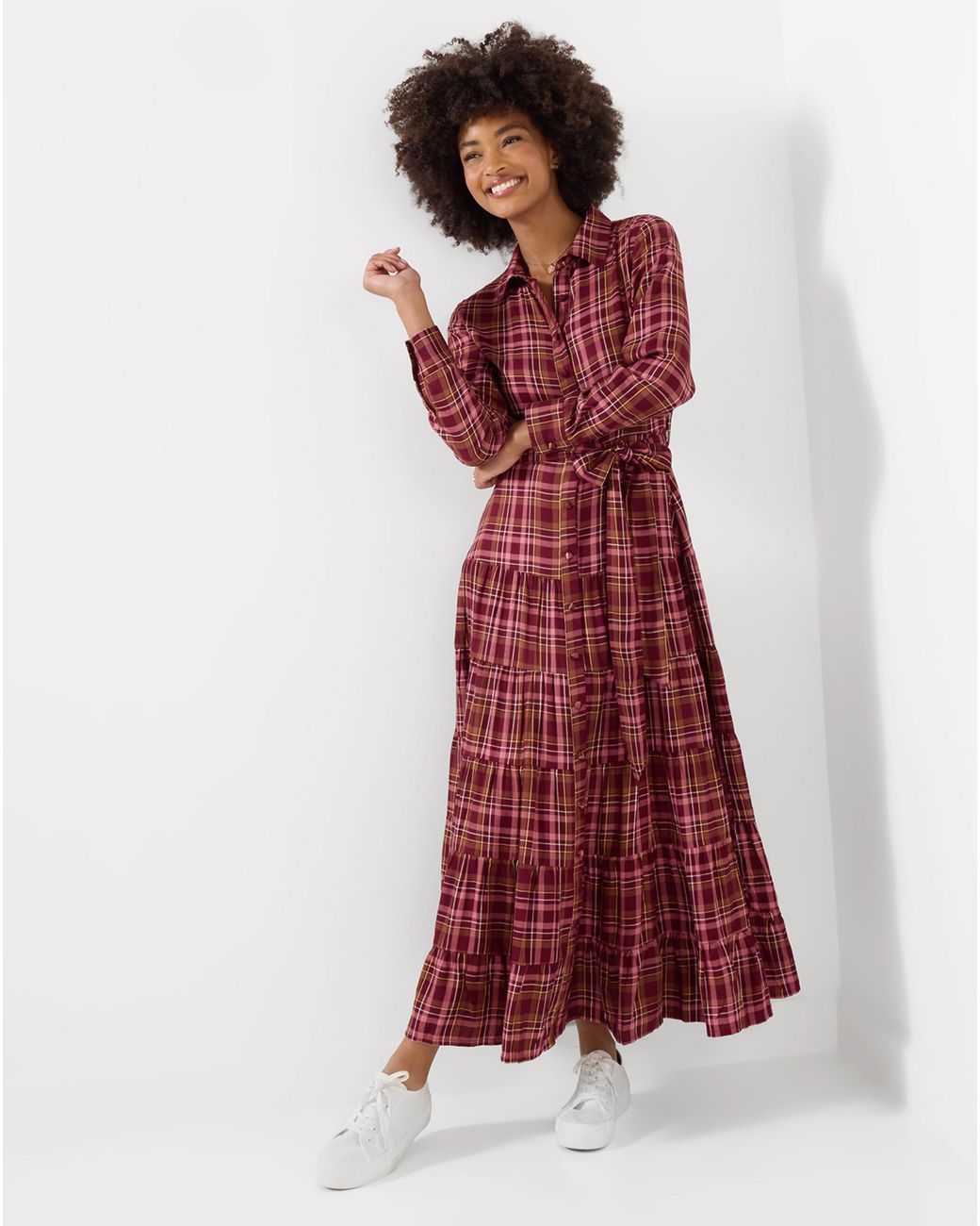 Joe Browns Red Petite Check Maxi Dress