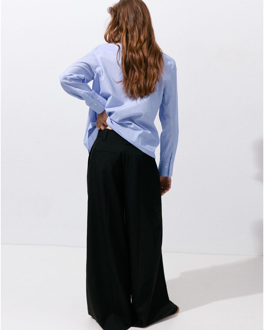 Mango Blue Cotton And Lyocell Blend Shirt