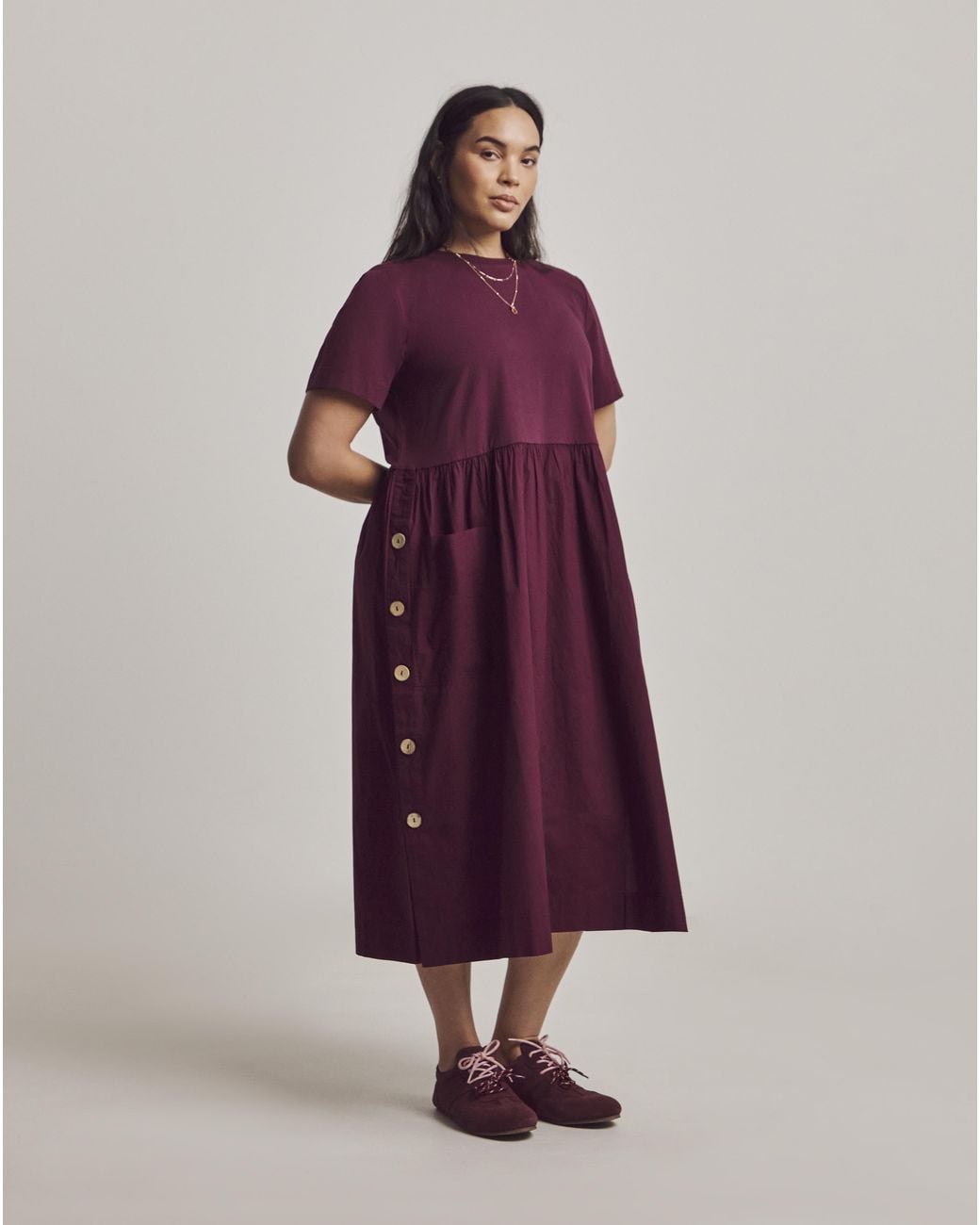 Julipa Multicolor Button Detail Midi Dress