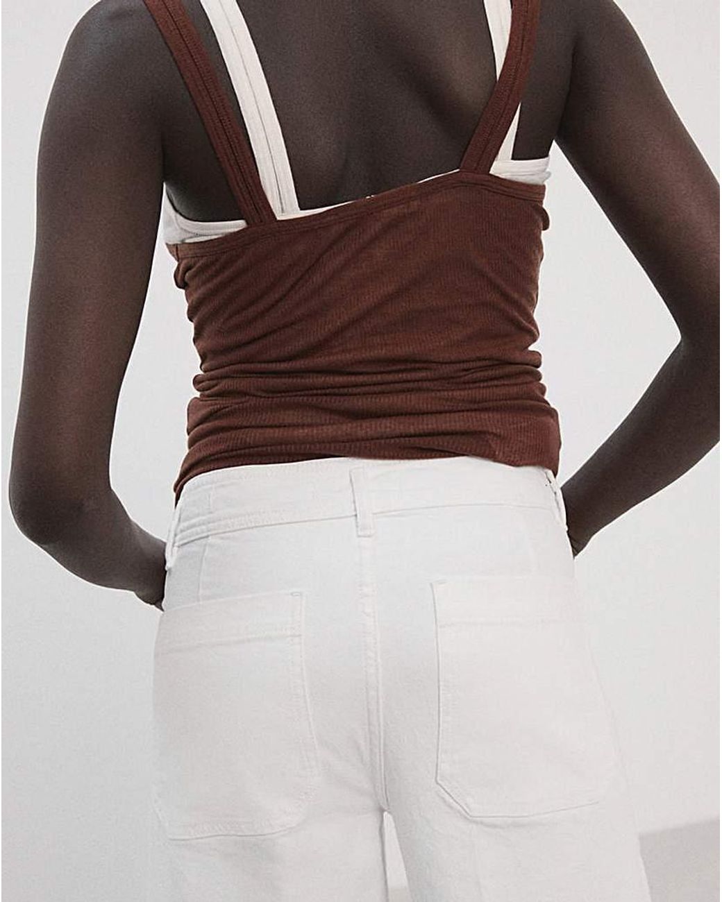 Mango White Jessie Wide Leg Jeans With Pockets