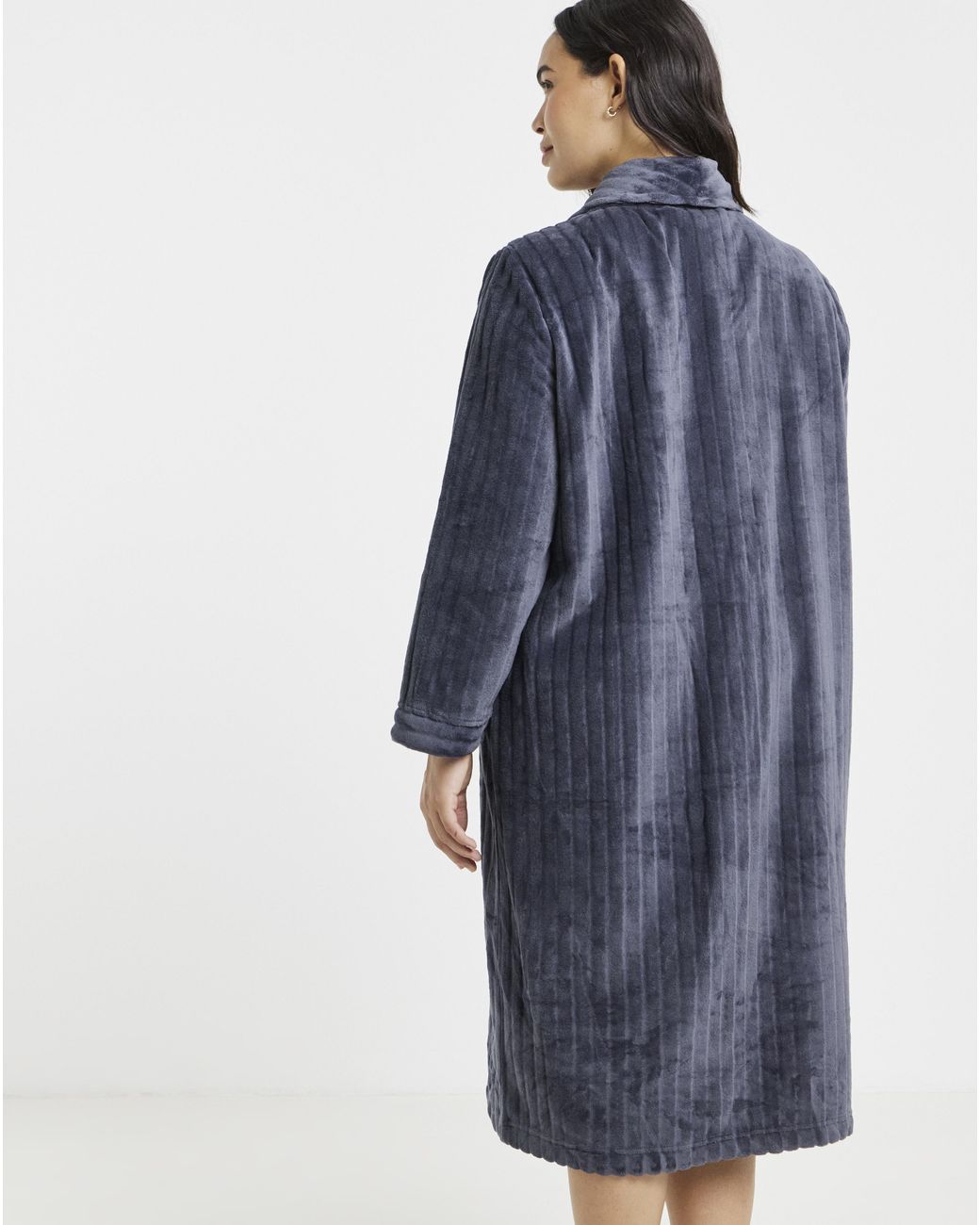 Pretty Secrets Blue Button Fleece Gown