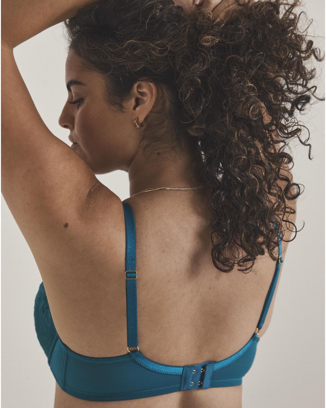 Pretty Secrets Blue Padded Plunge Lace Push Up Bra
