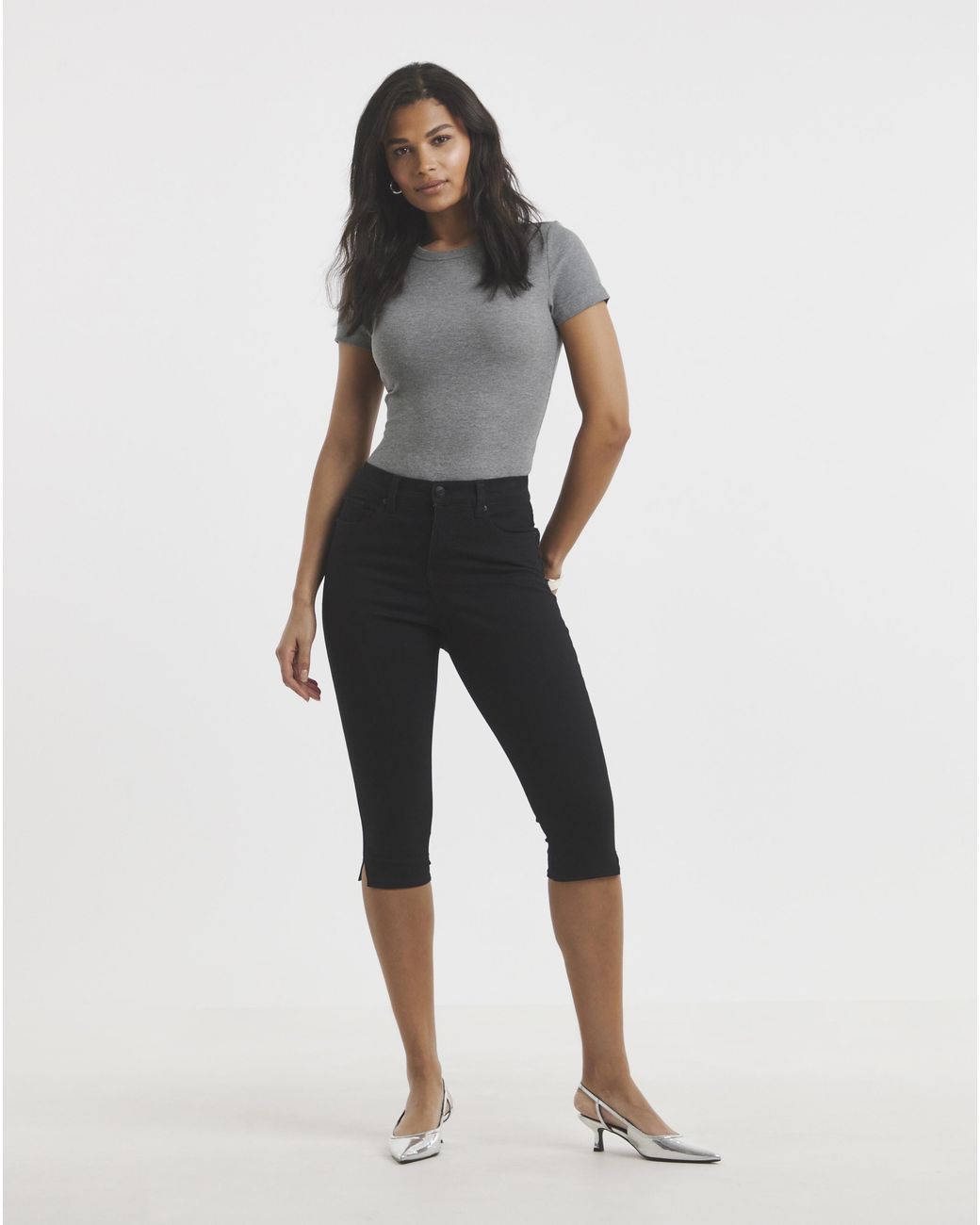 Simply Be Blue Stretch Denim Capri Jeans