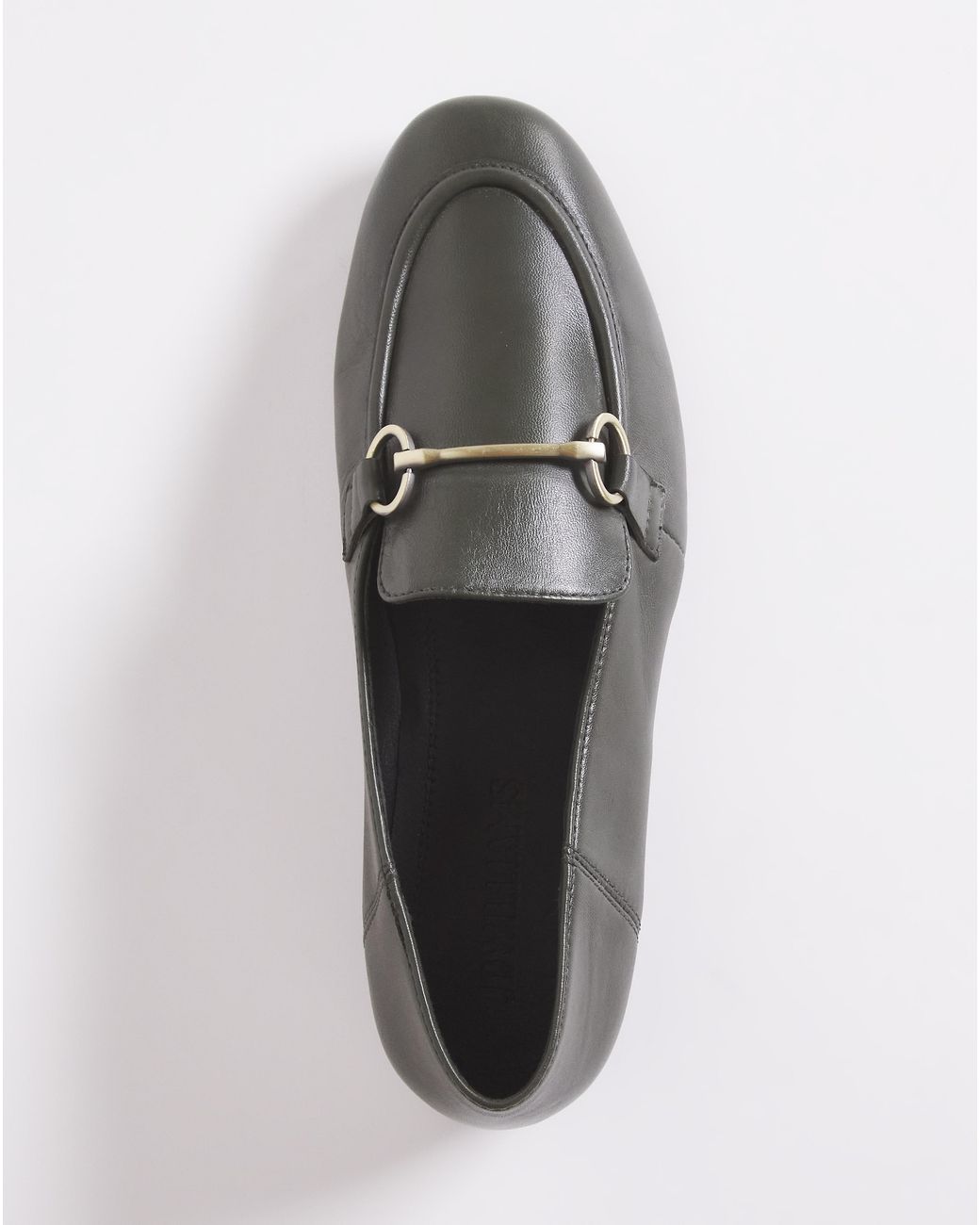 JD Williams White Leather Bar Loafer E Fit
