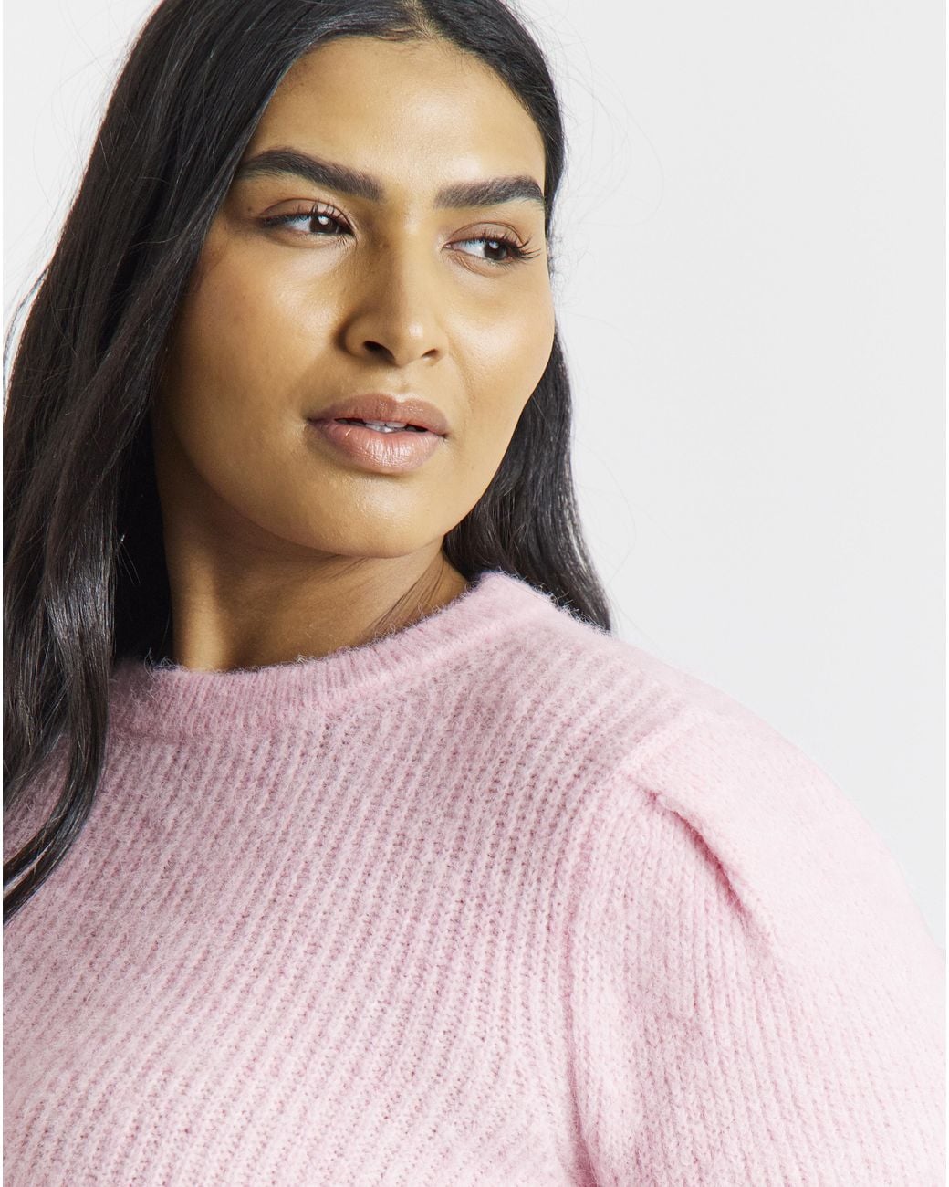 Vila Pink Gracie O-Neck Peplum Knit Jumper