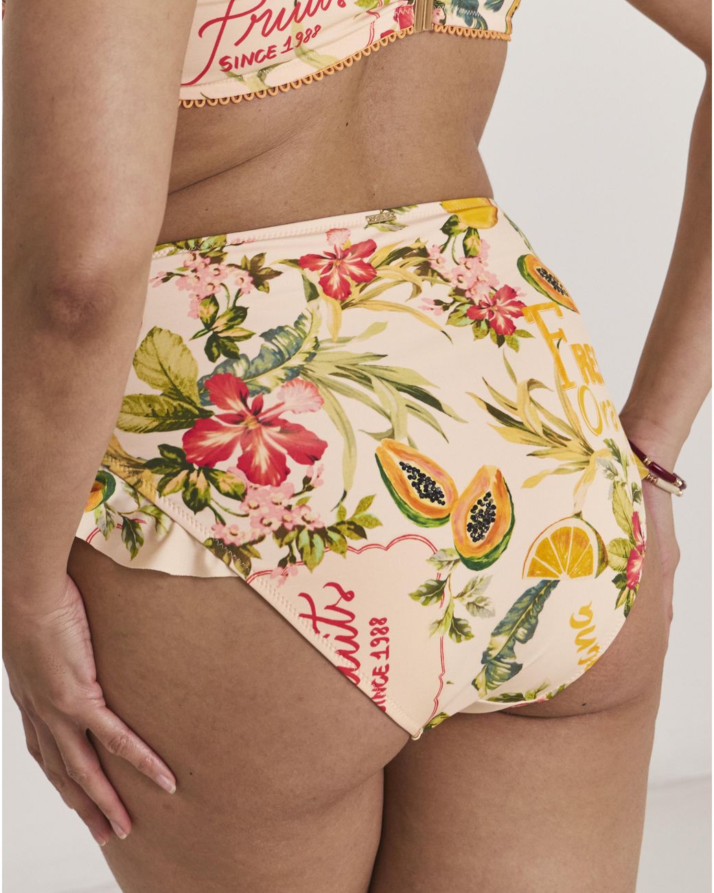 Figleaves White Frill Bikini Bottoms