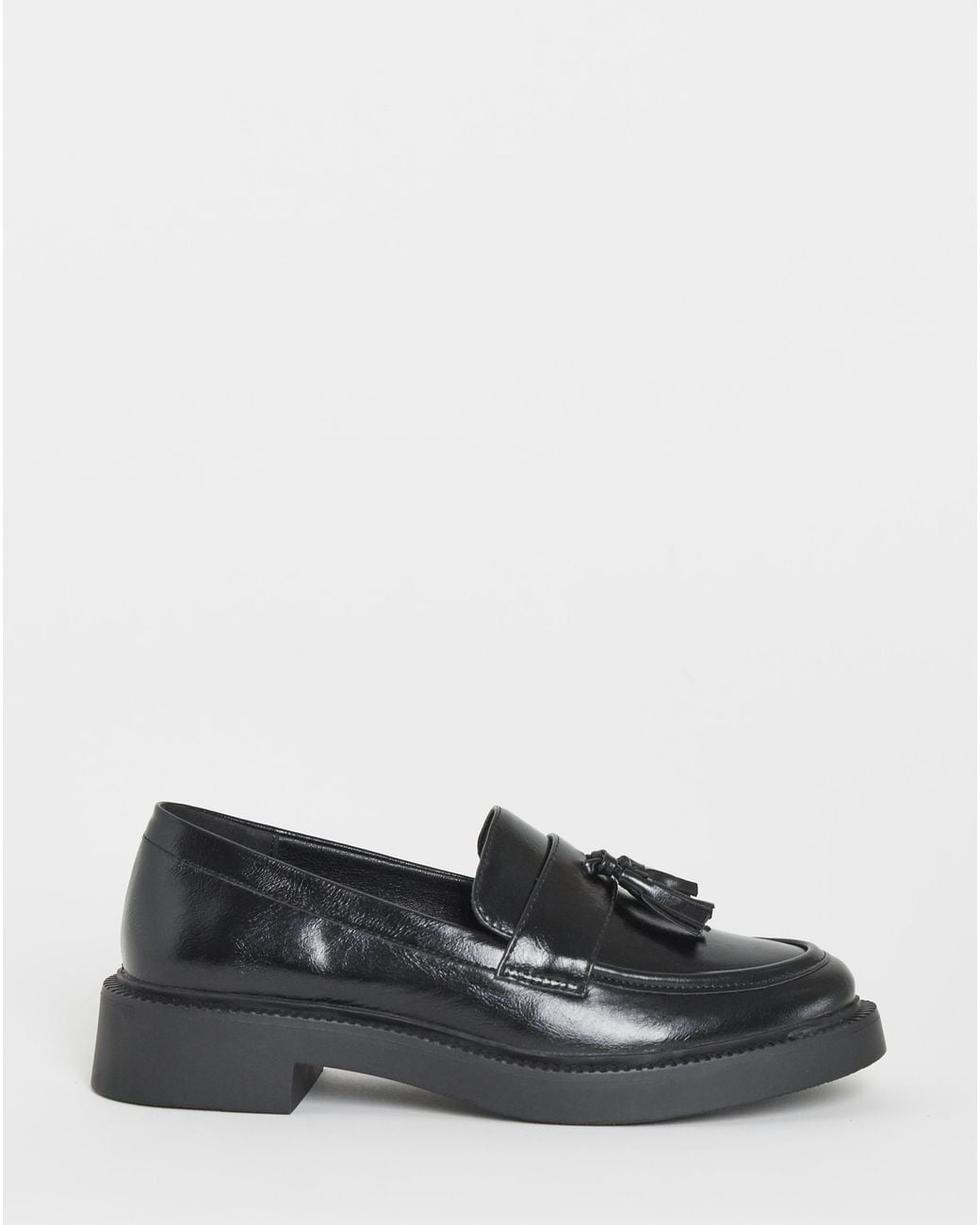 Simply Be Black Tassle Detail Loafer Extra Wide