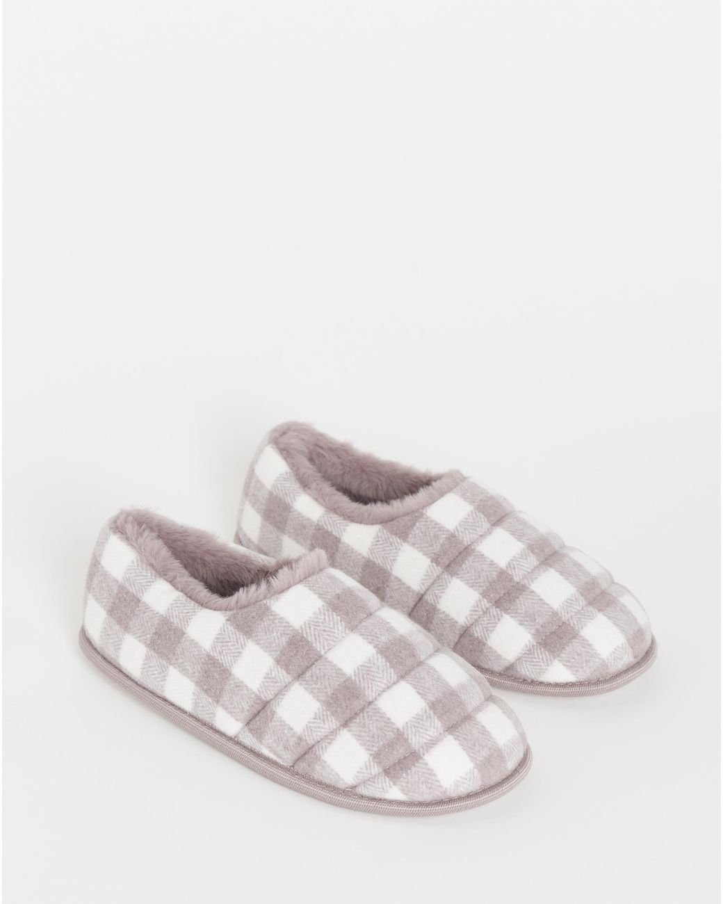 JD Williams Pink Checkered Full Slipper Wide
