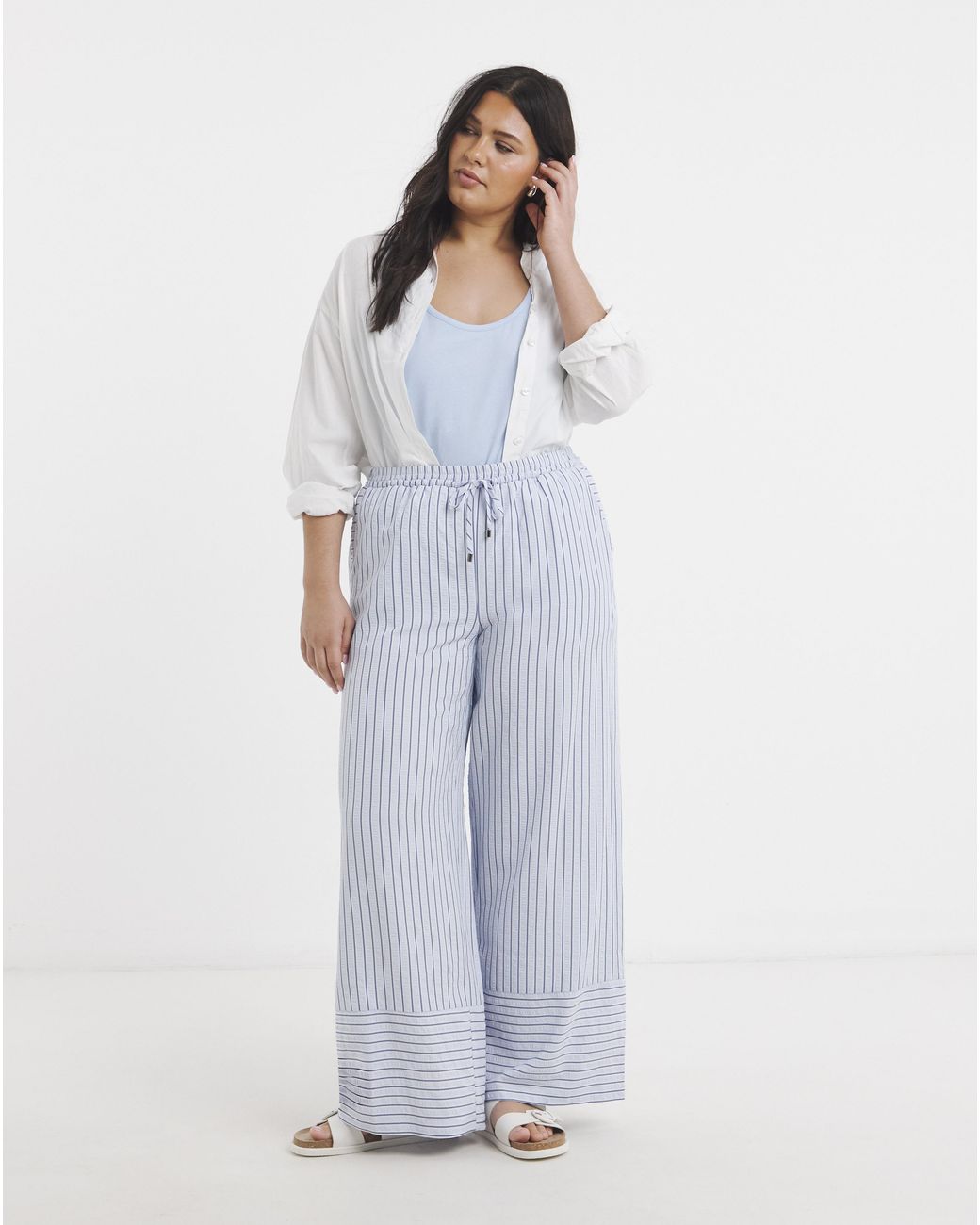 Simply Be Blue Wide Leg Trouser