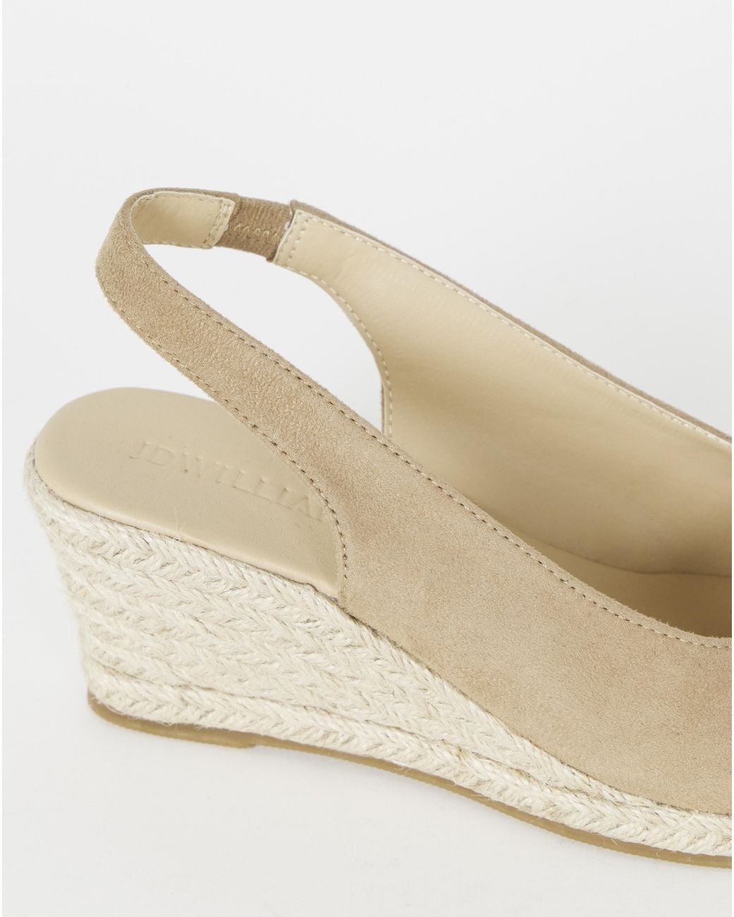 JD Williams White Peep Toe Espadrille Wedge Ex Wide