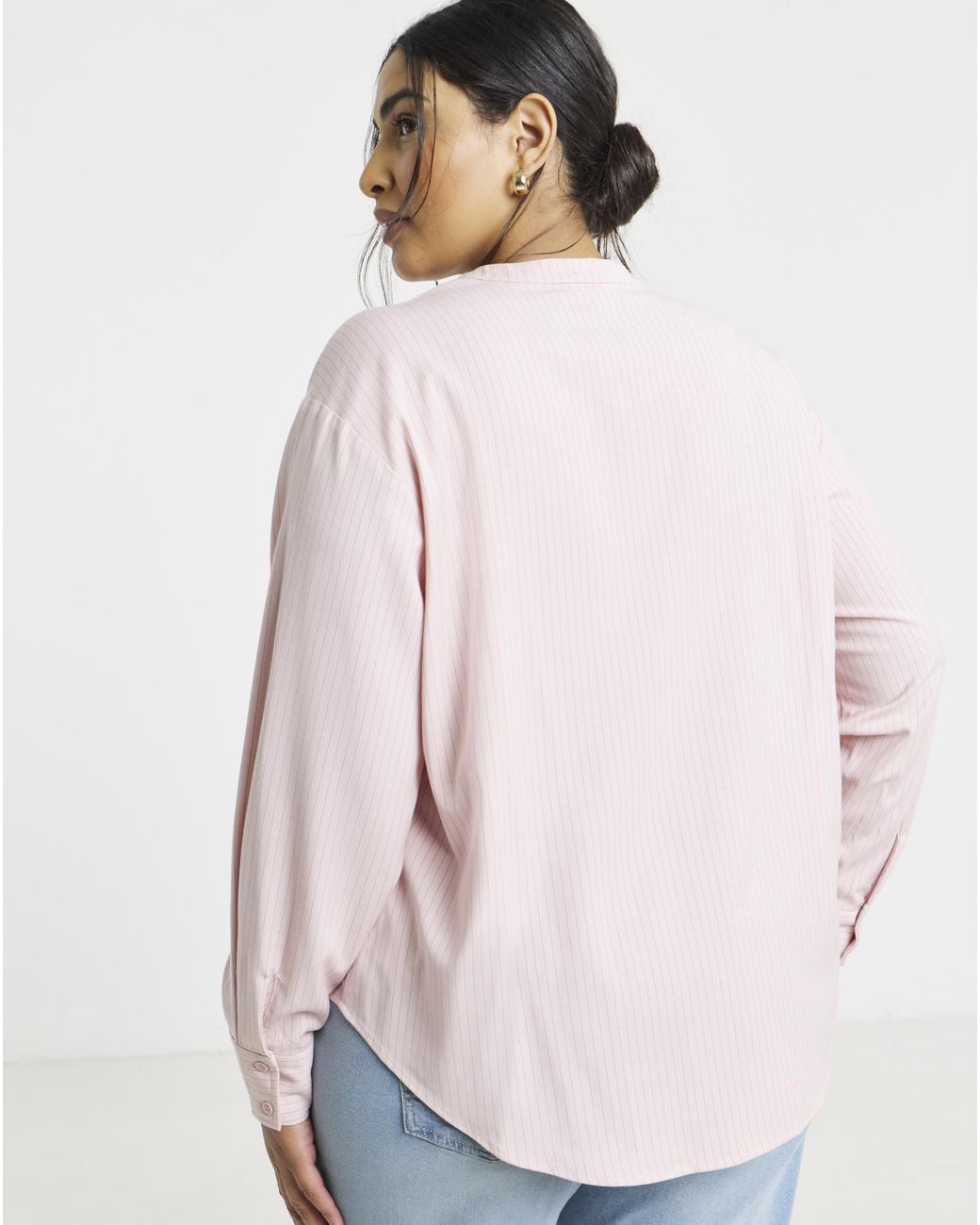 Simply Be Multicolor Military Collarless Shirt
