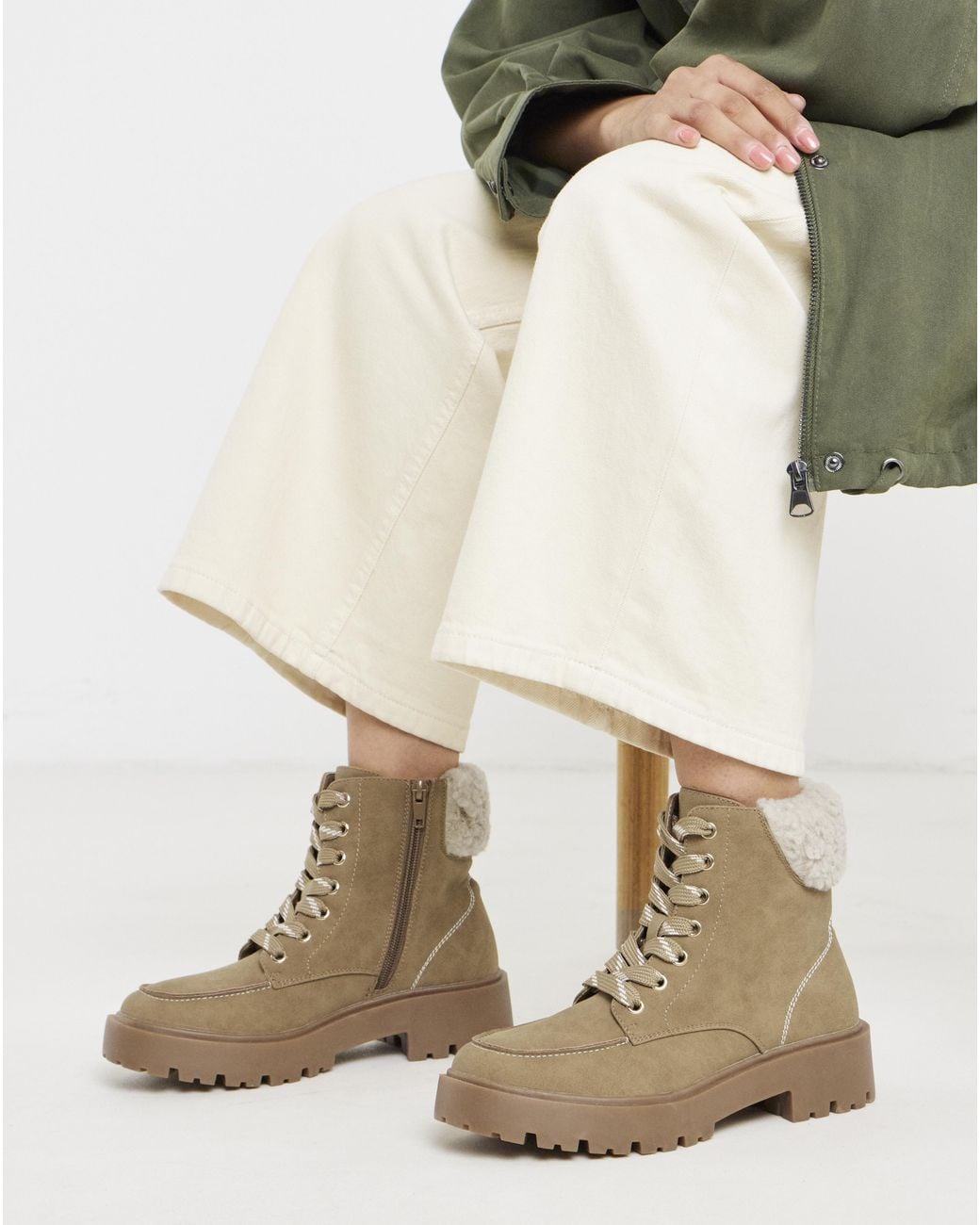 Simply Be Natural Lace Up Ankle Boot Ex Wide