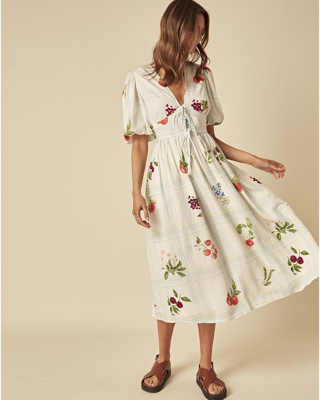 Nobody's Child Natural Scottie Midi Dress