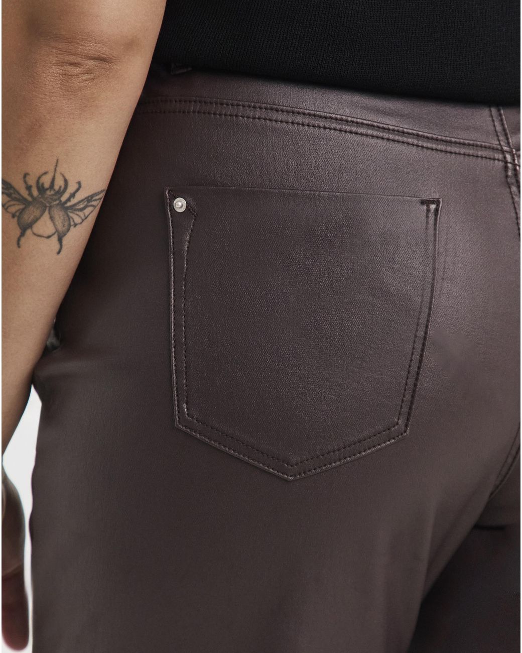 Simply Be Black Coated Straight Leg Jeans