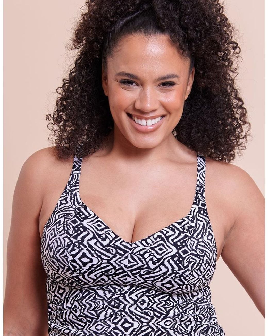 Curvy Kate Gray Swim Wild Horizon Tankini Top