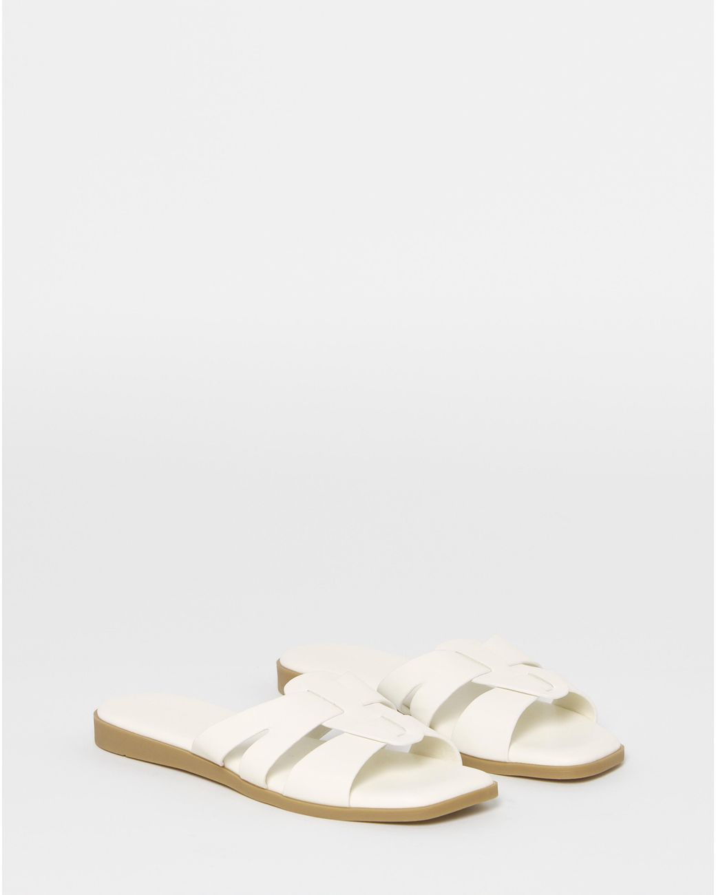 Simply Be Natural Woven Flat Mule Sandals Extra Wide