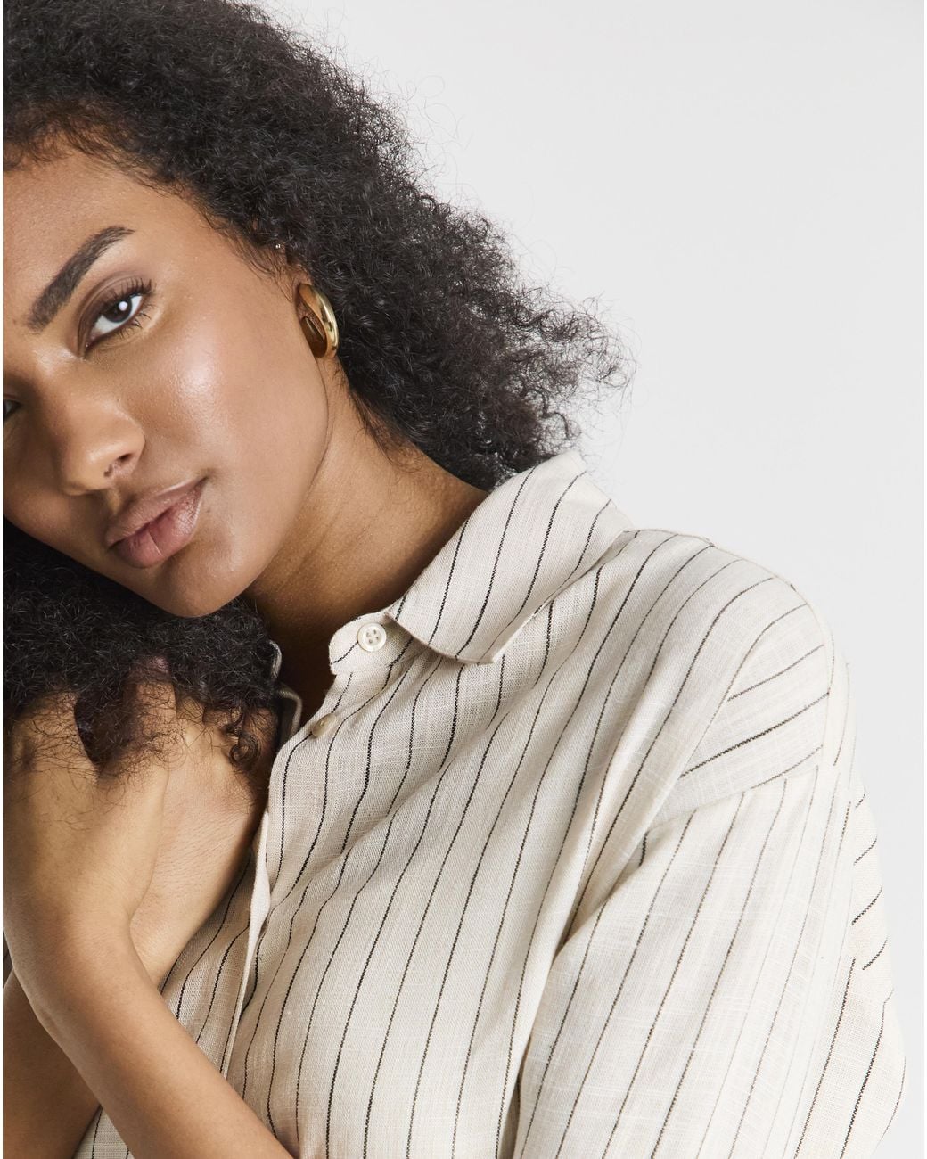 Simply Be White Linen Mix Shirt