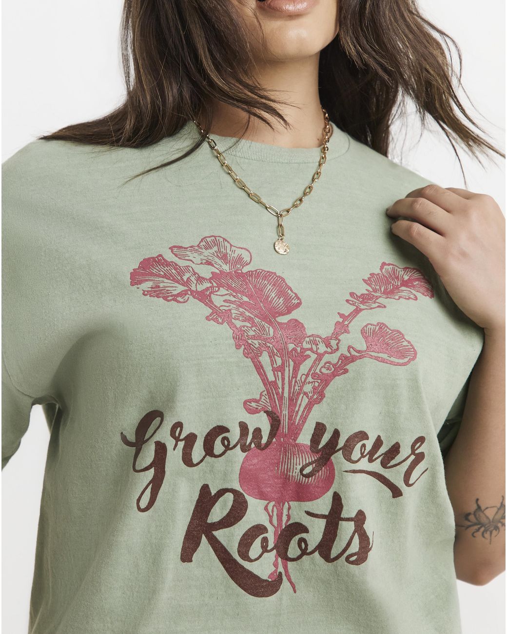Simply Be Green Beetroot Graphic T-Shirt