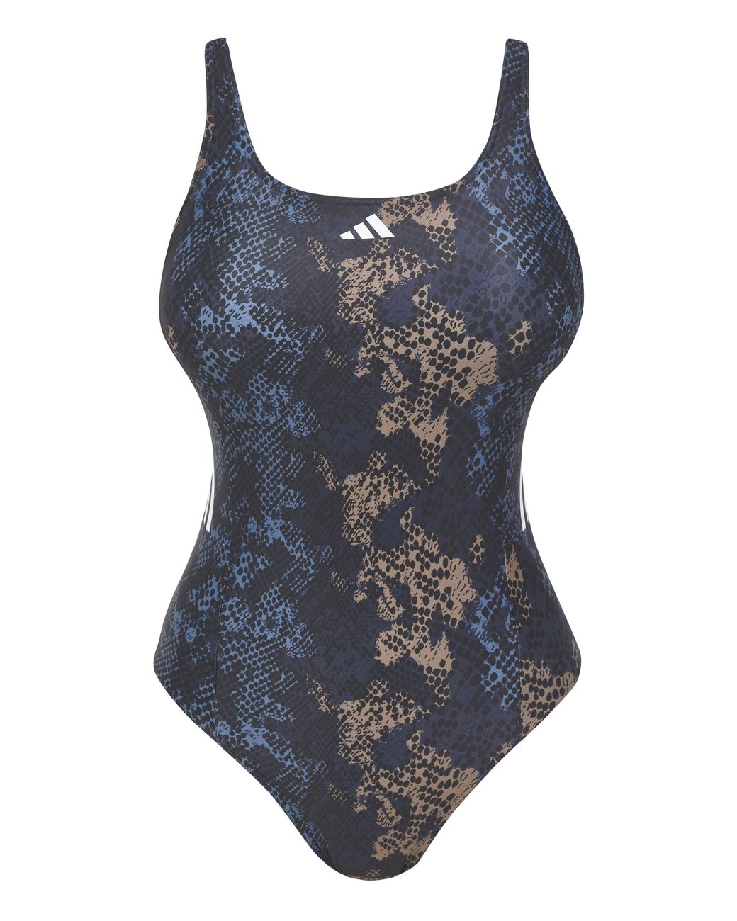 Adidas Blue 3-Stripes Graphic Swimsuit