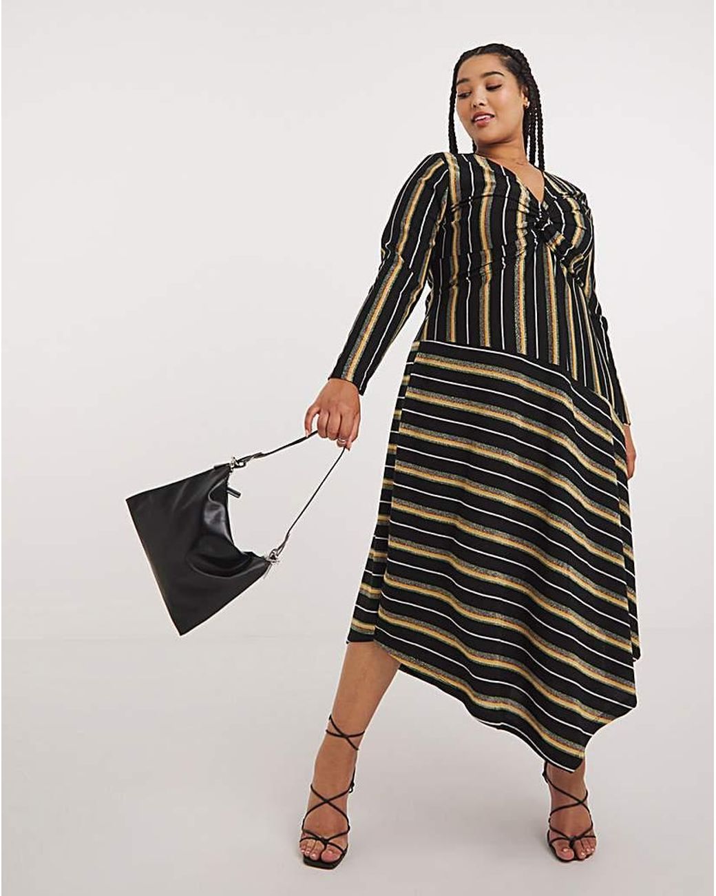 Joe Browns Black Striking Stripes Maxi Dress