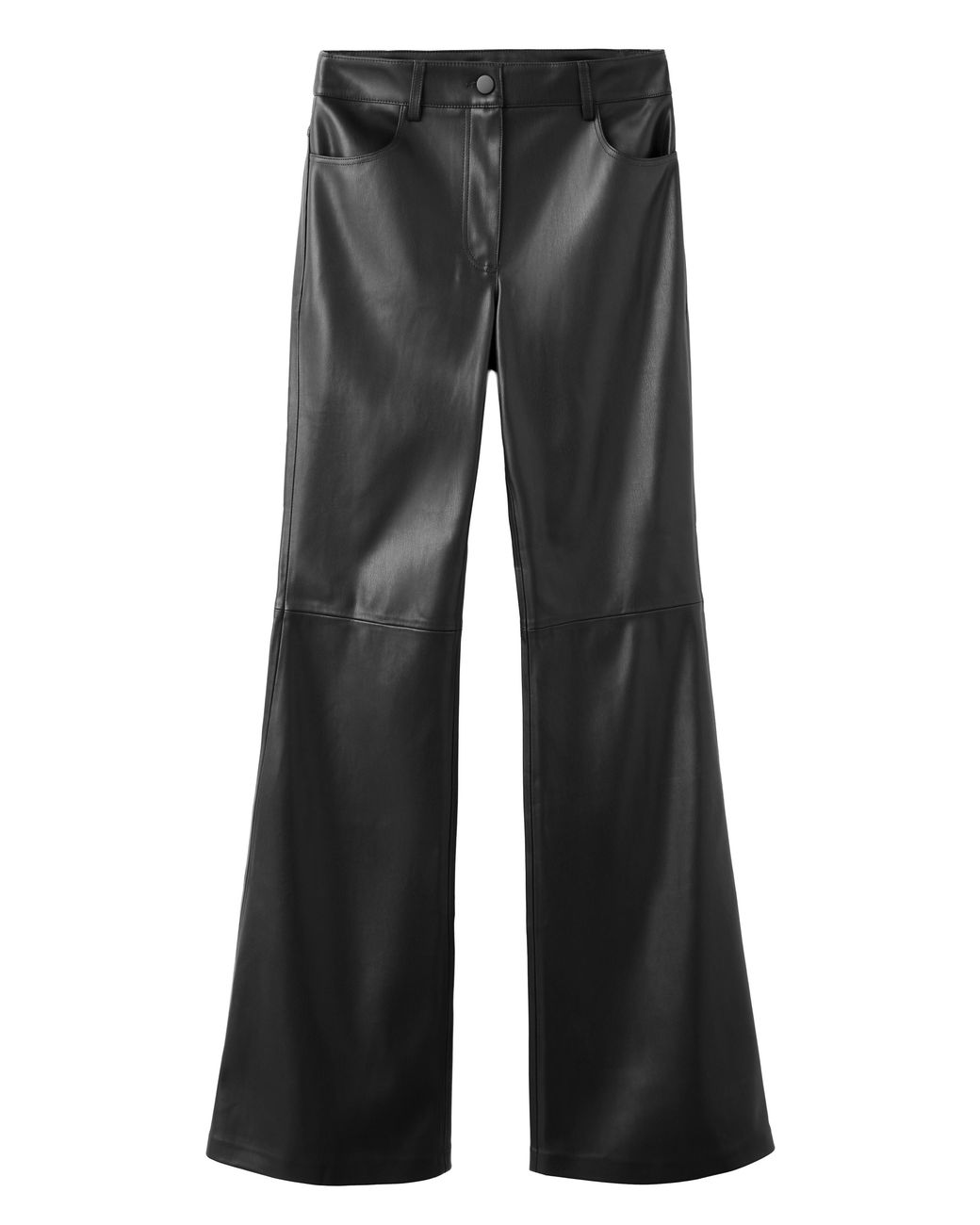 Mango White Connie Faux Leather Flared Trouser