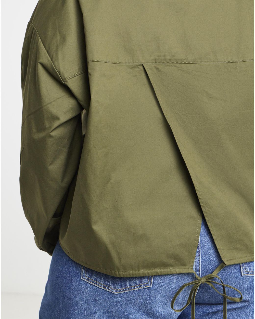 Simply Be Green Gathered Hem Tie Back Shirt