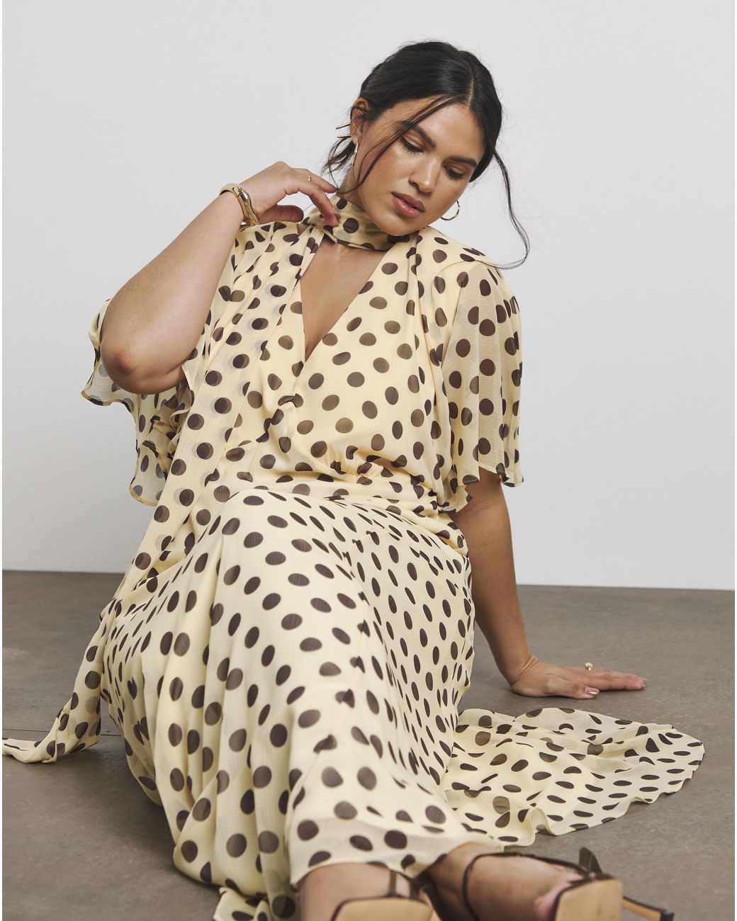 Joanna Hope White Maxi Dress With Scarf