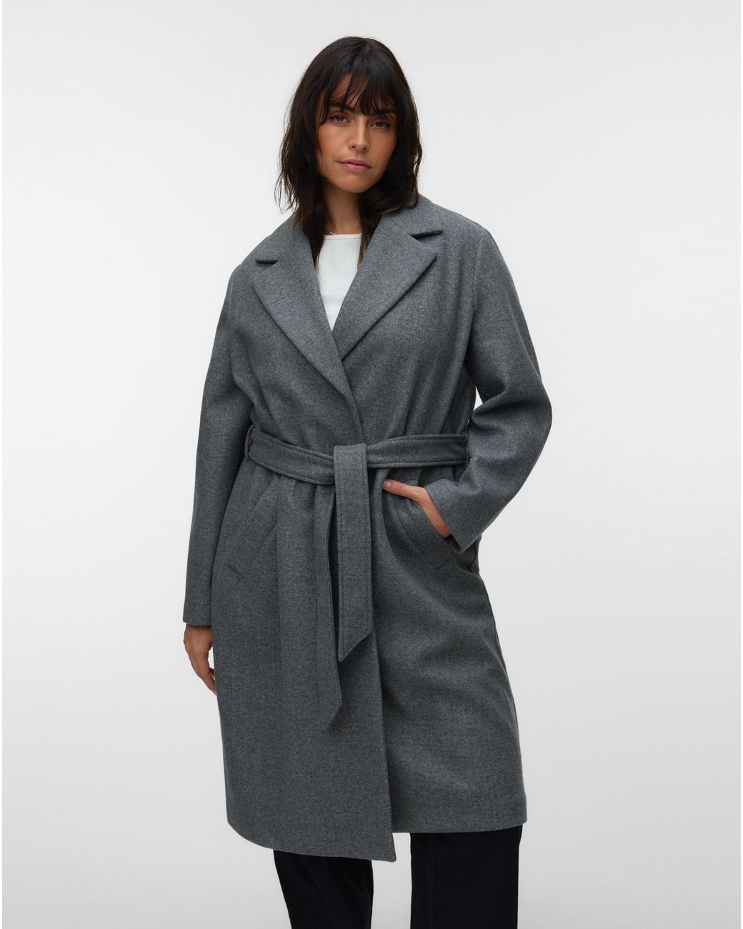 Vero Moda Gray Fortuneaya Long Coat
