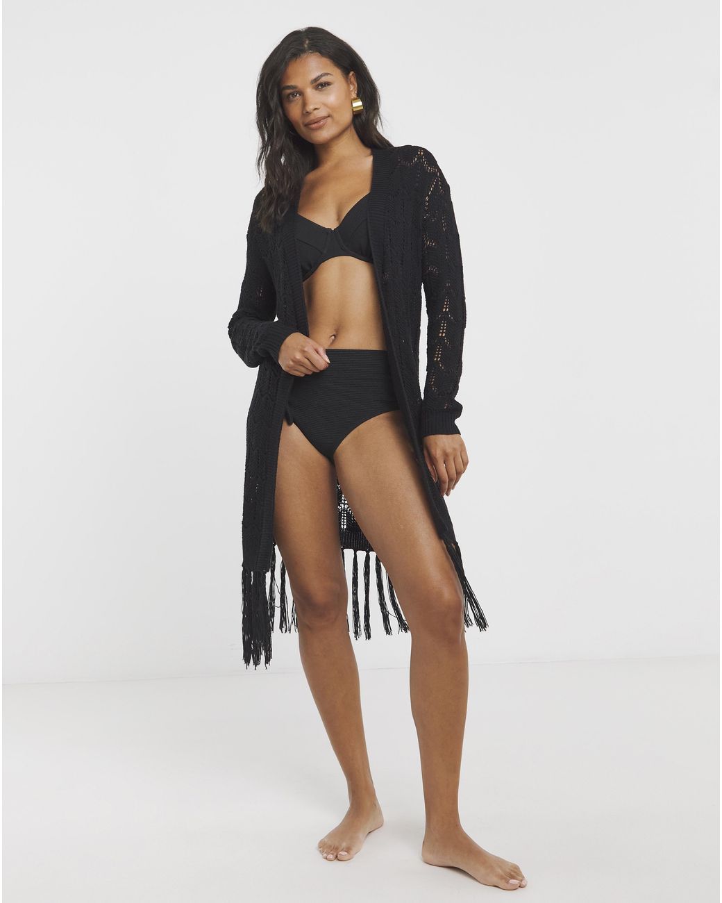 Simply Be Blue Fringe Cardigan