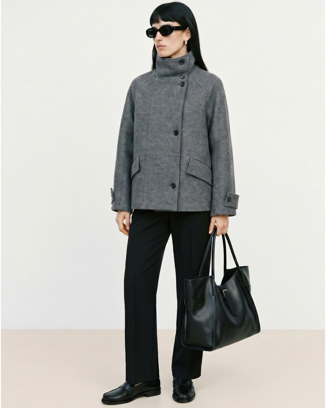 Mango Gray Coat Shoper